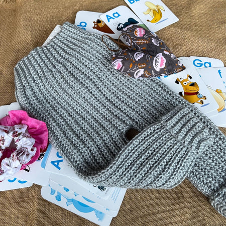 Handmade crochet | baby pants | grey | Flexible fit