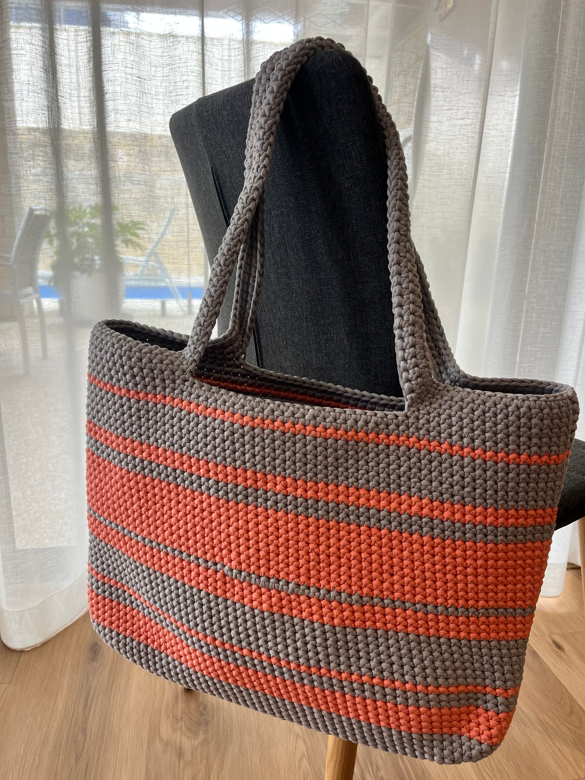 The Everyday Crochet Tote Bag - Peach Sorbet