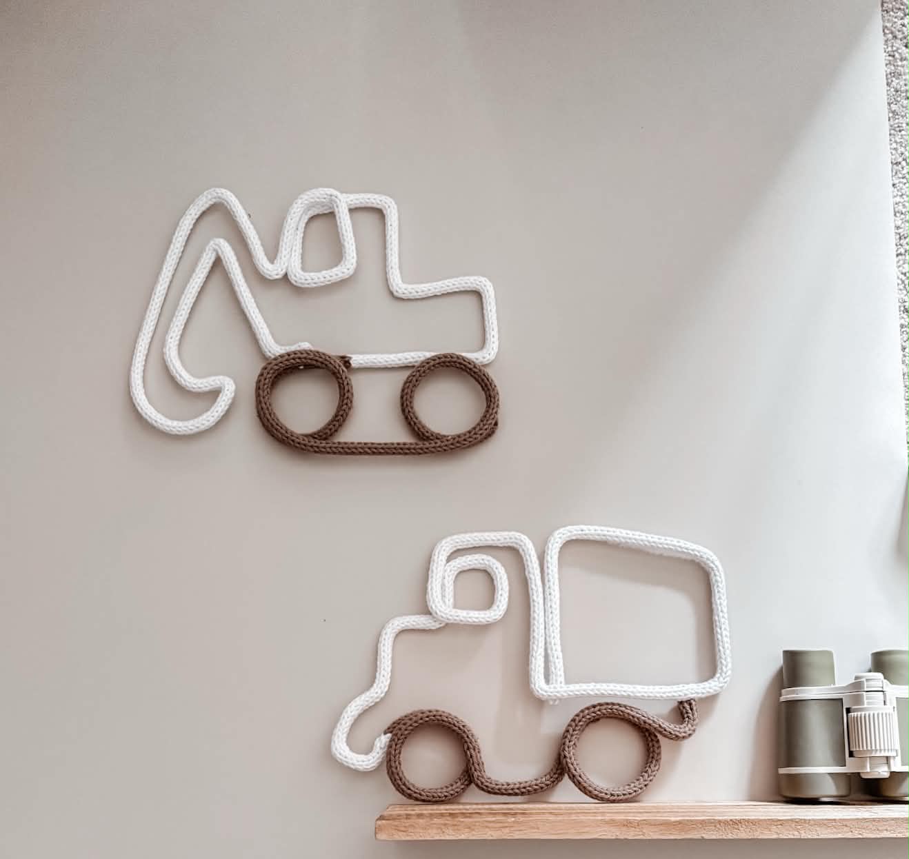 Knitted Excavator Decor, Kids Vehicle