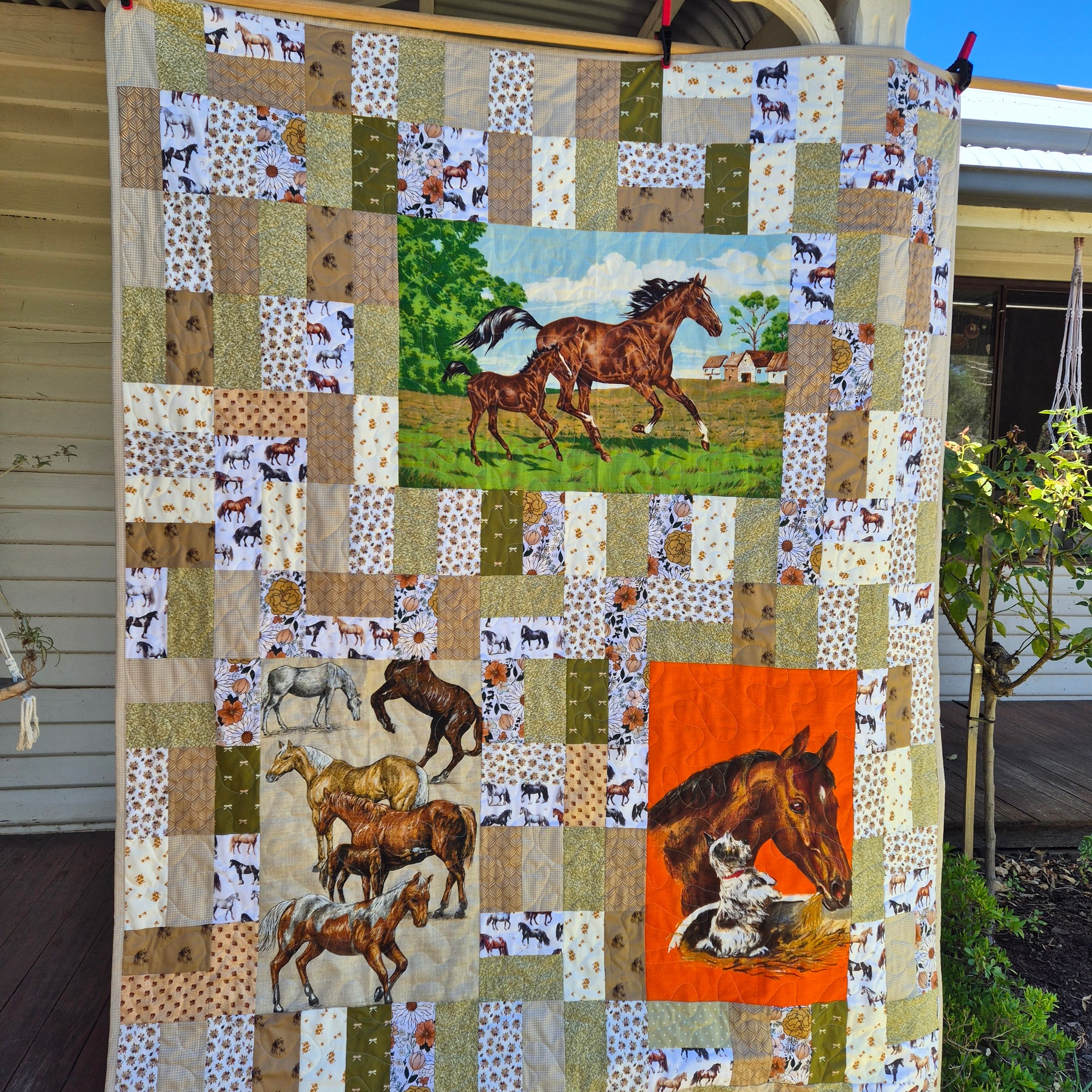 Horse themed bespoke single bed quilt