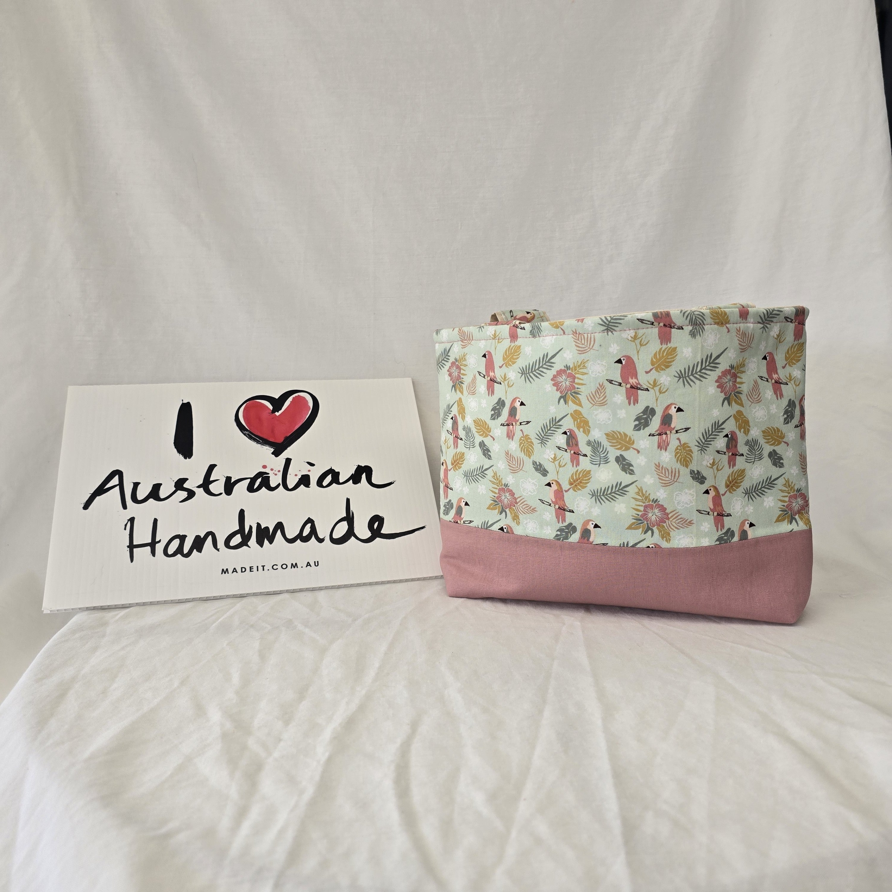 Classic Handbag | Pastel Bird Print | Australian Wildlife Collection