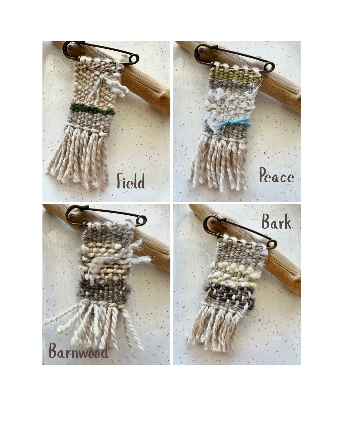 Handwoven Shawl Pins or Brooches