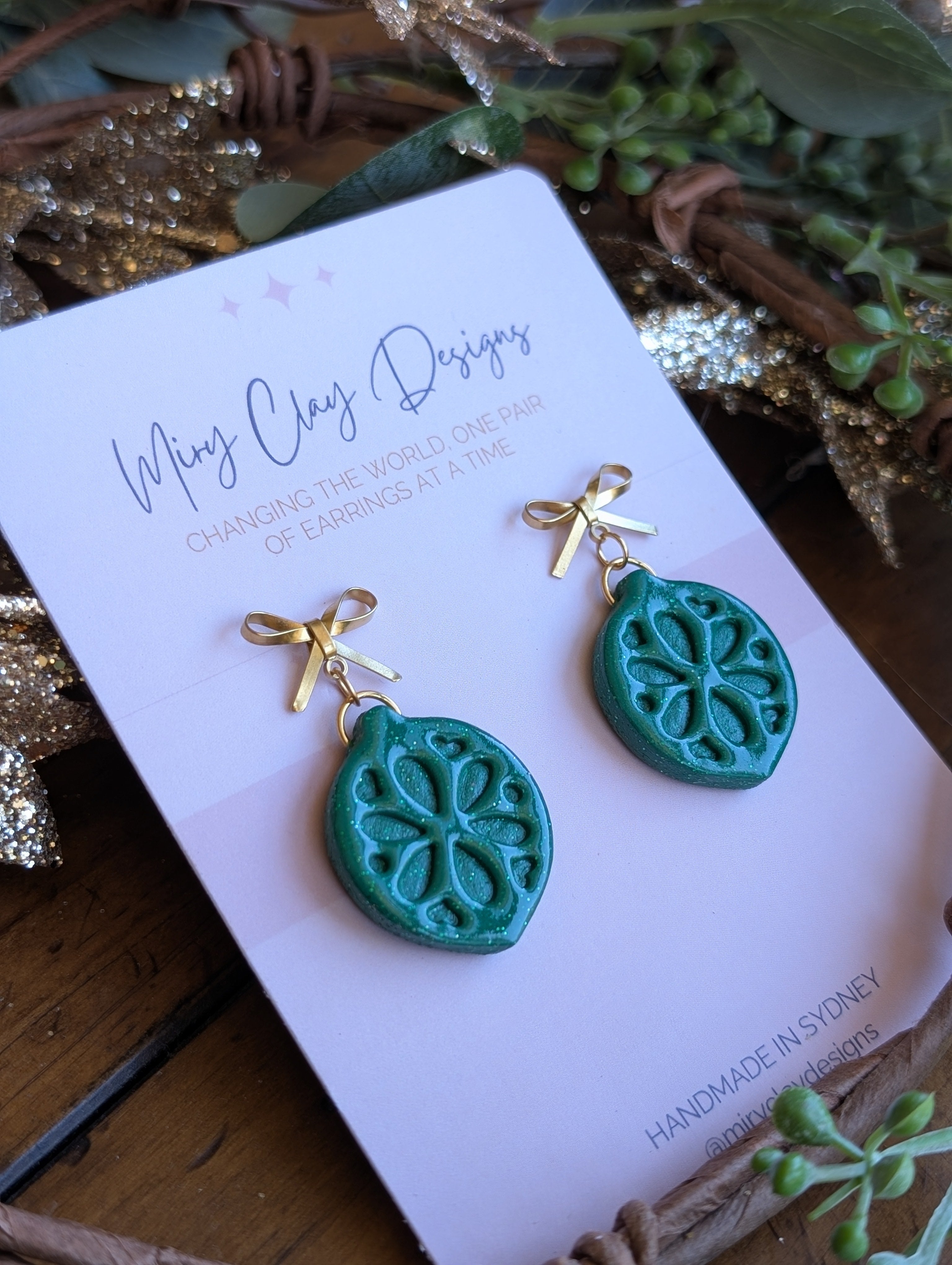 Green Ornament Dangles