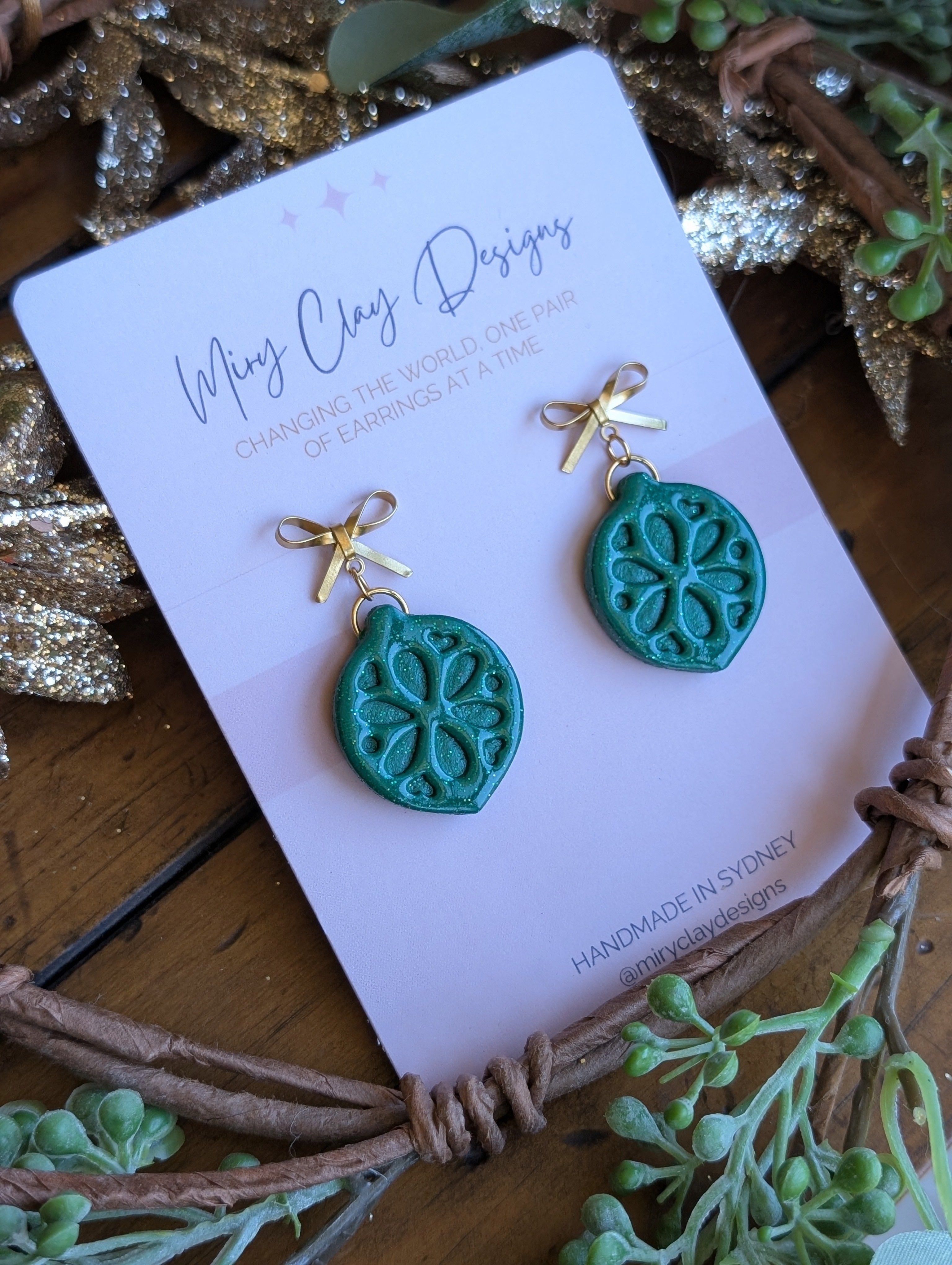 Green Ornament Dangles