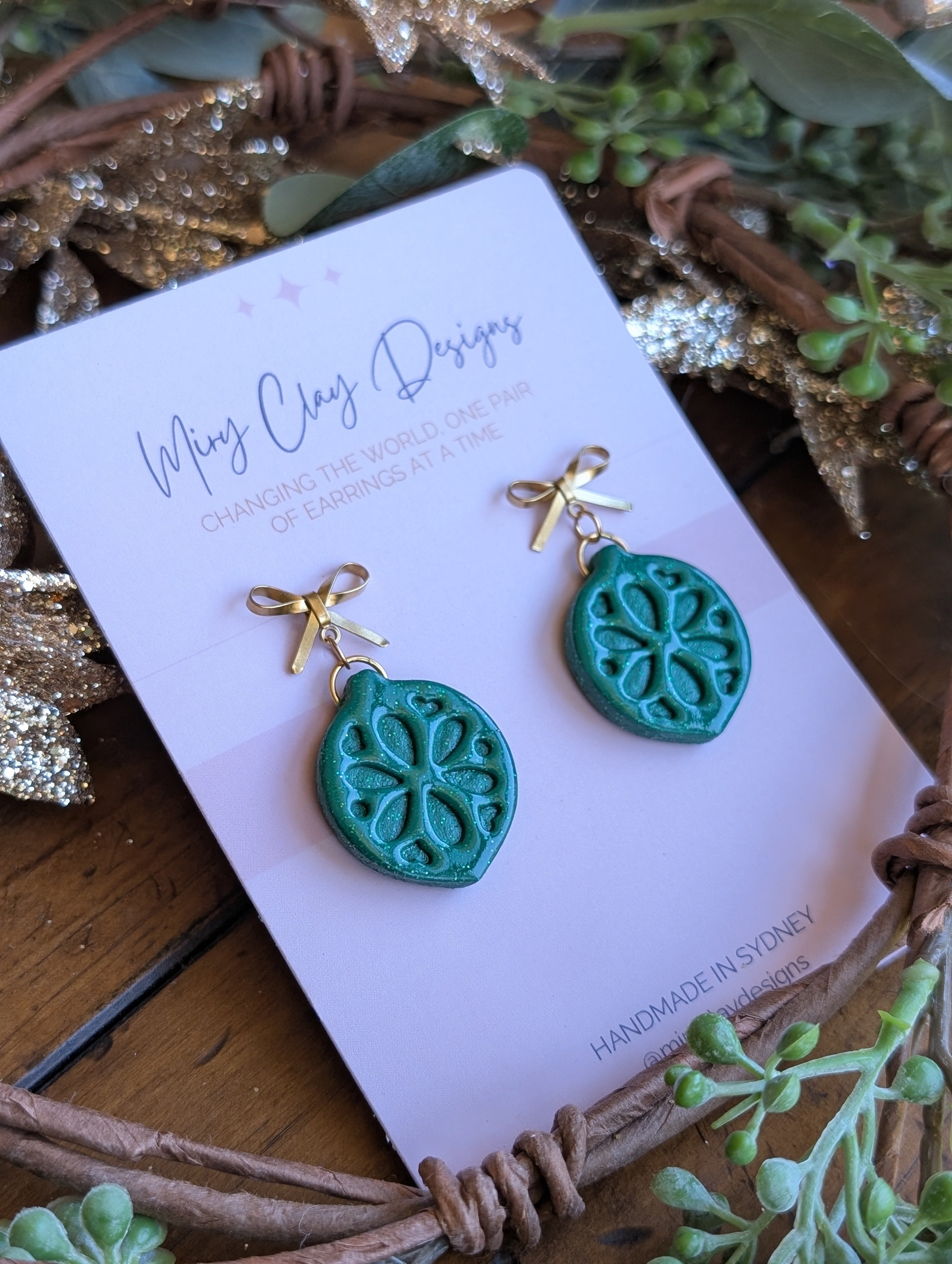 Green Ornament Dangles