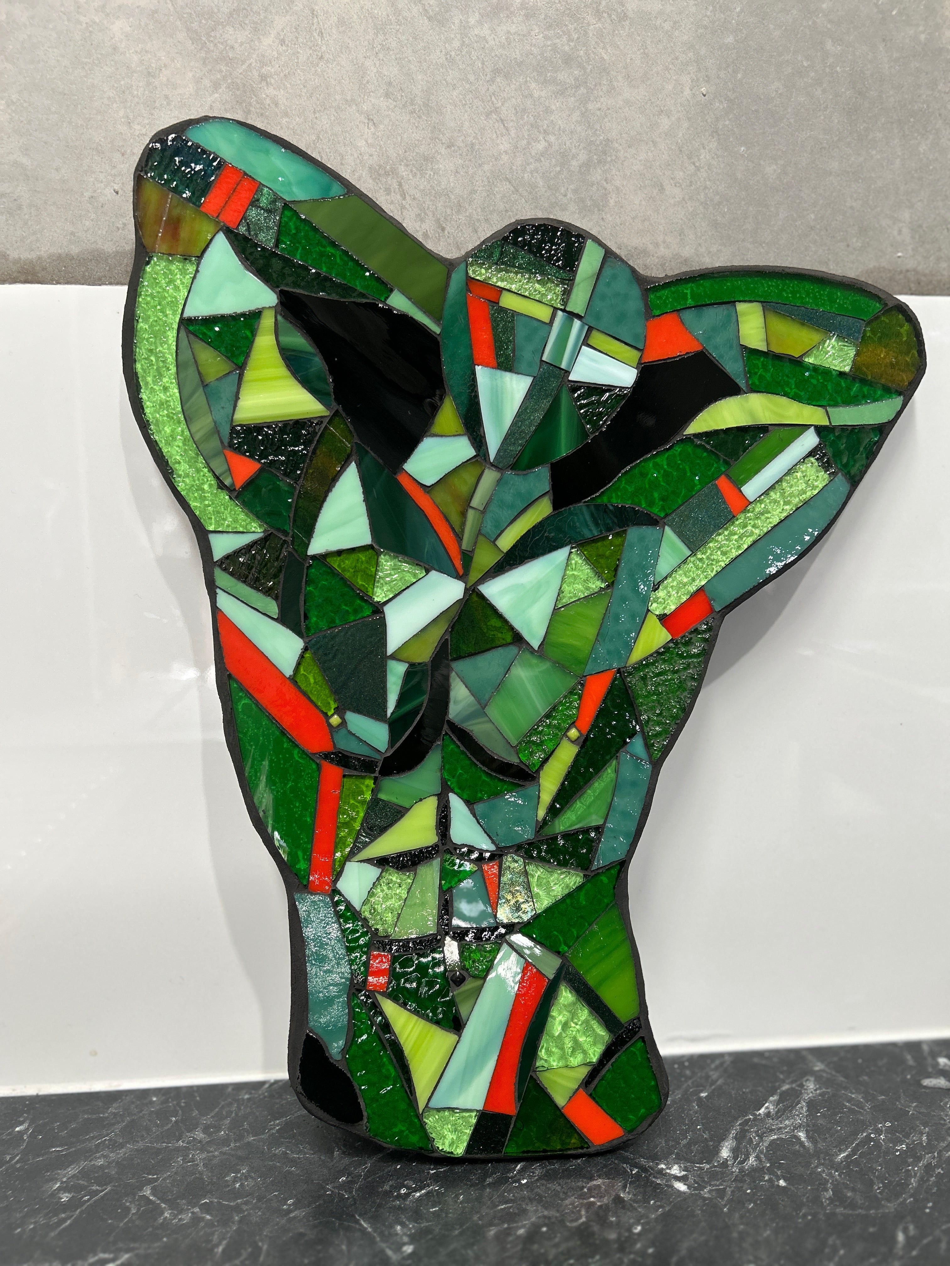 Stained Glass Abstract Green Man