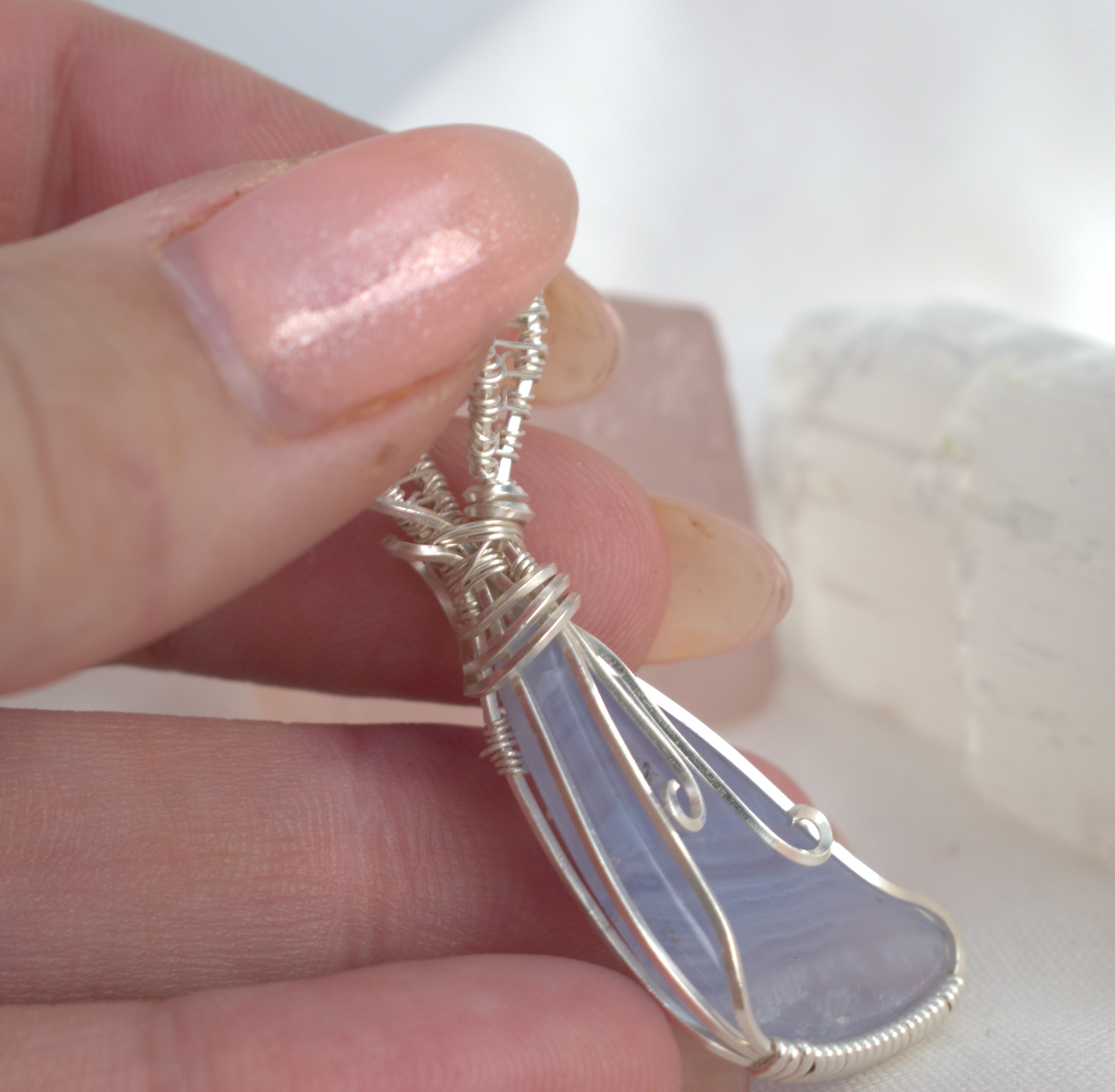 Whispering Sky - Blue Lace Agate Pendant