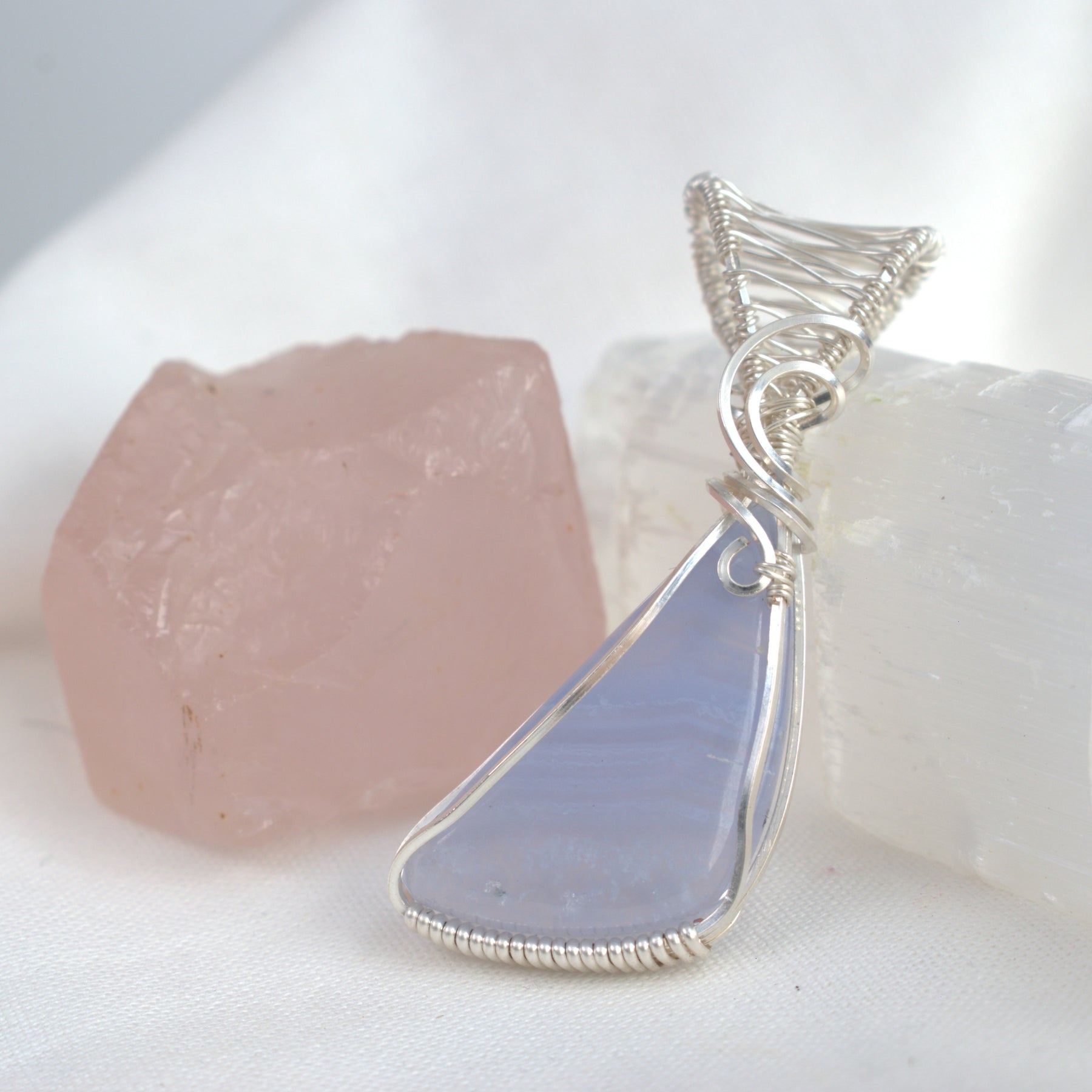 Whispering Sky - Blue Lace Agate Pendant