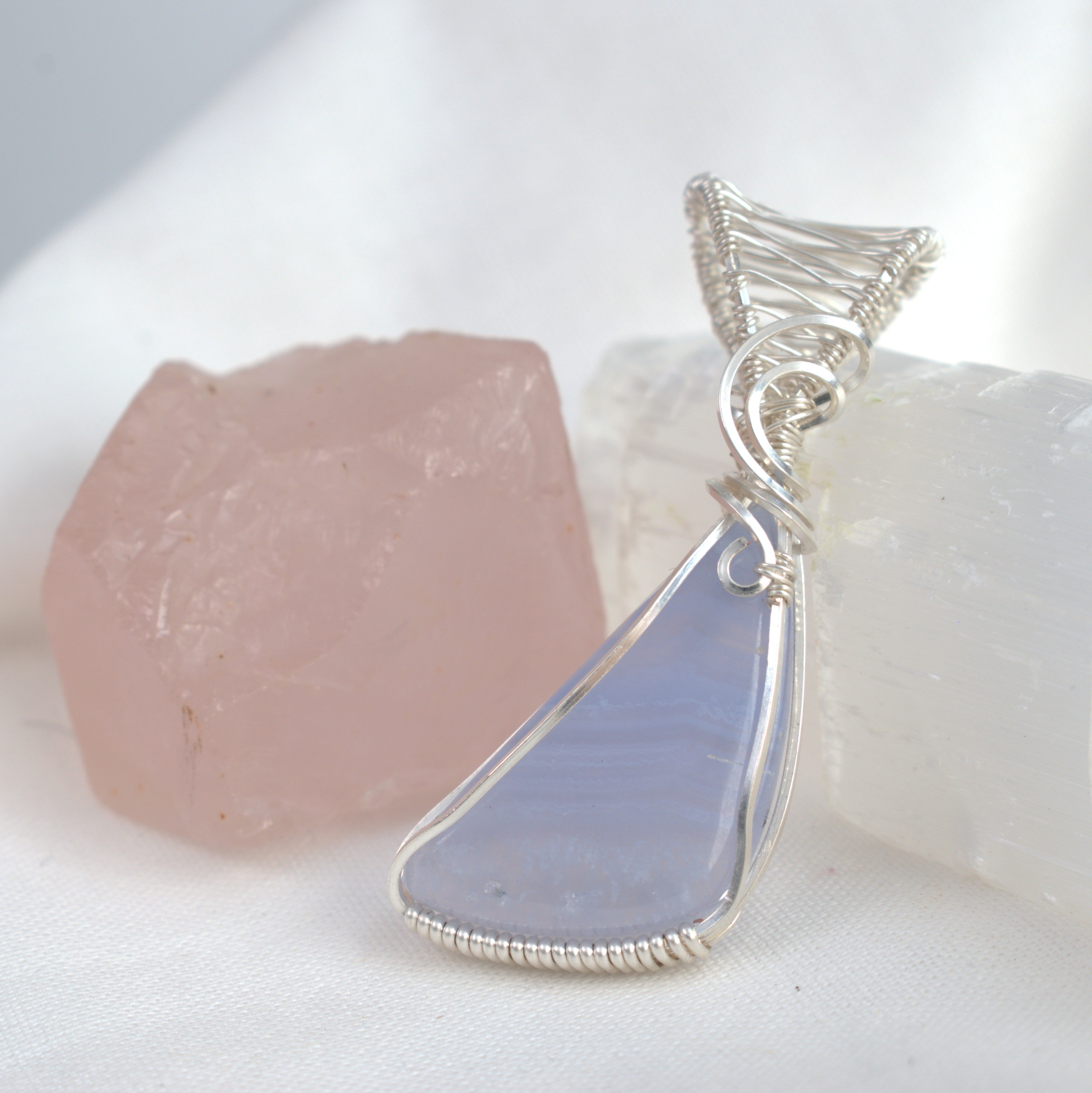 Whispering Sky - Blue Lace Agate Pendant