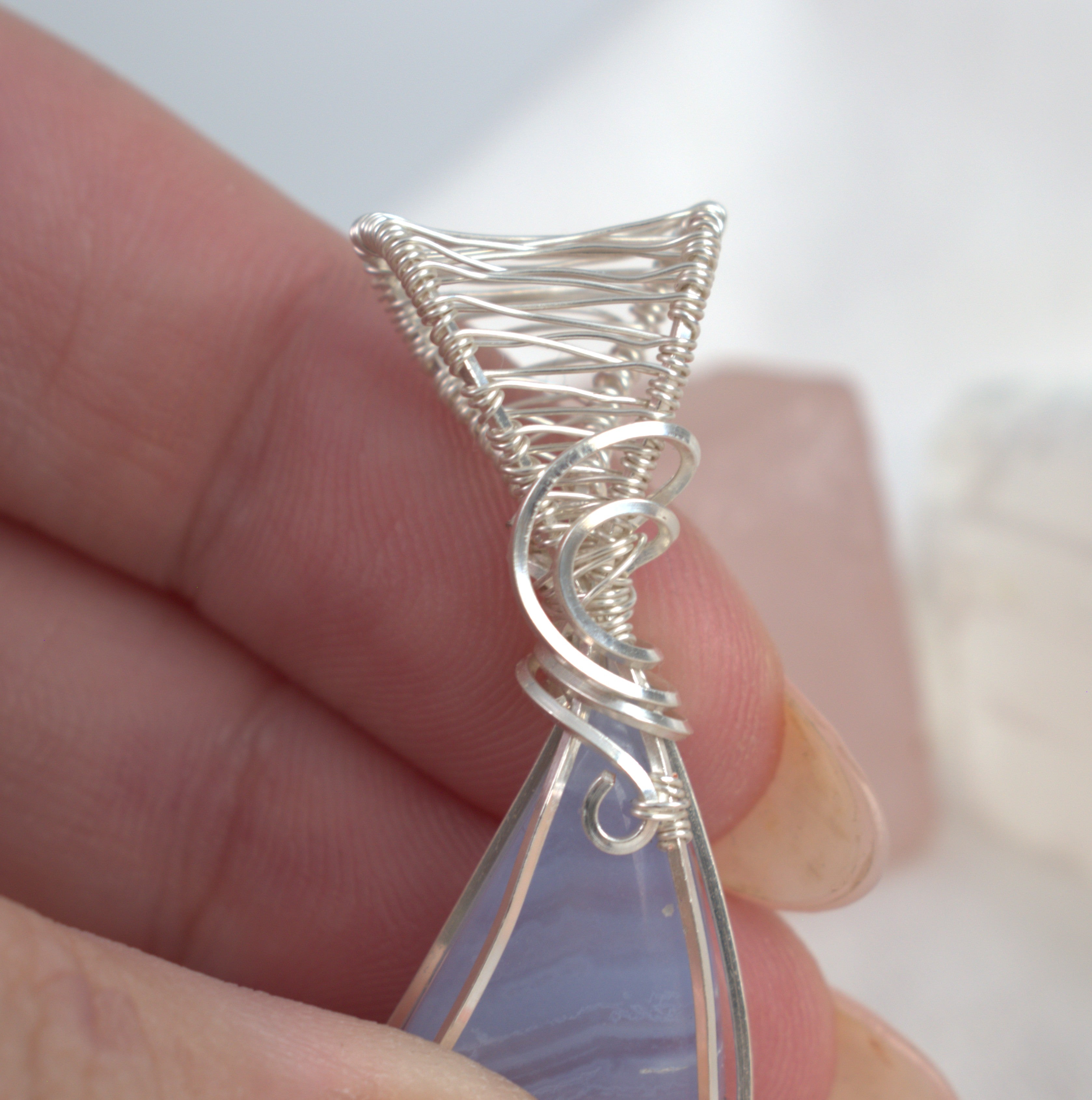 Whispering Sky - Blue Lace Agate Pendant