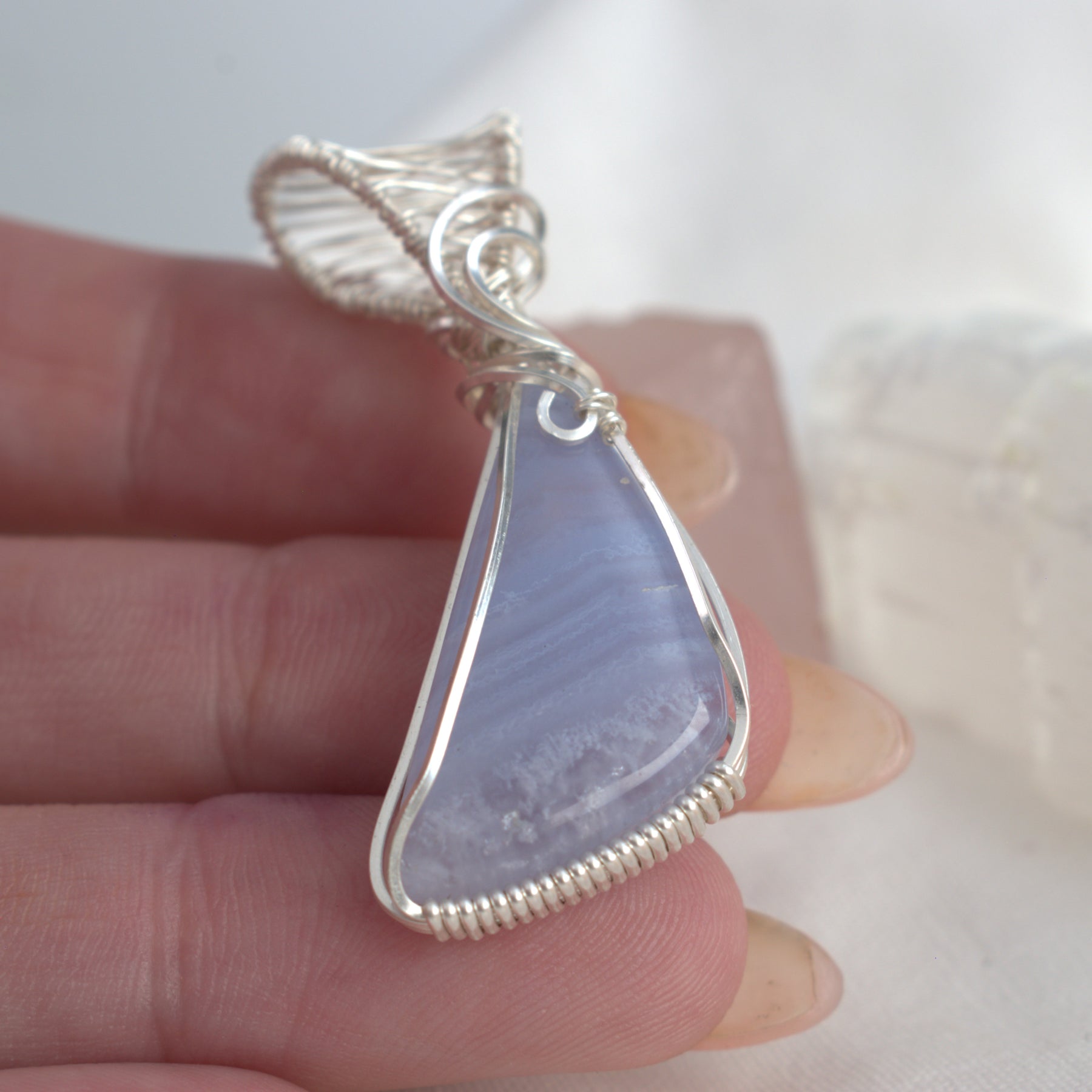 Whispering Sky - Blue Lace Agate Pendant