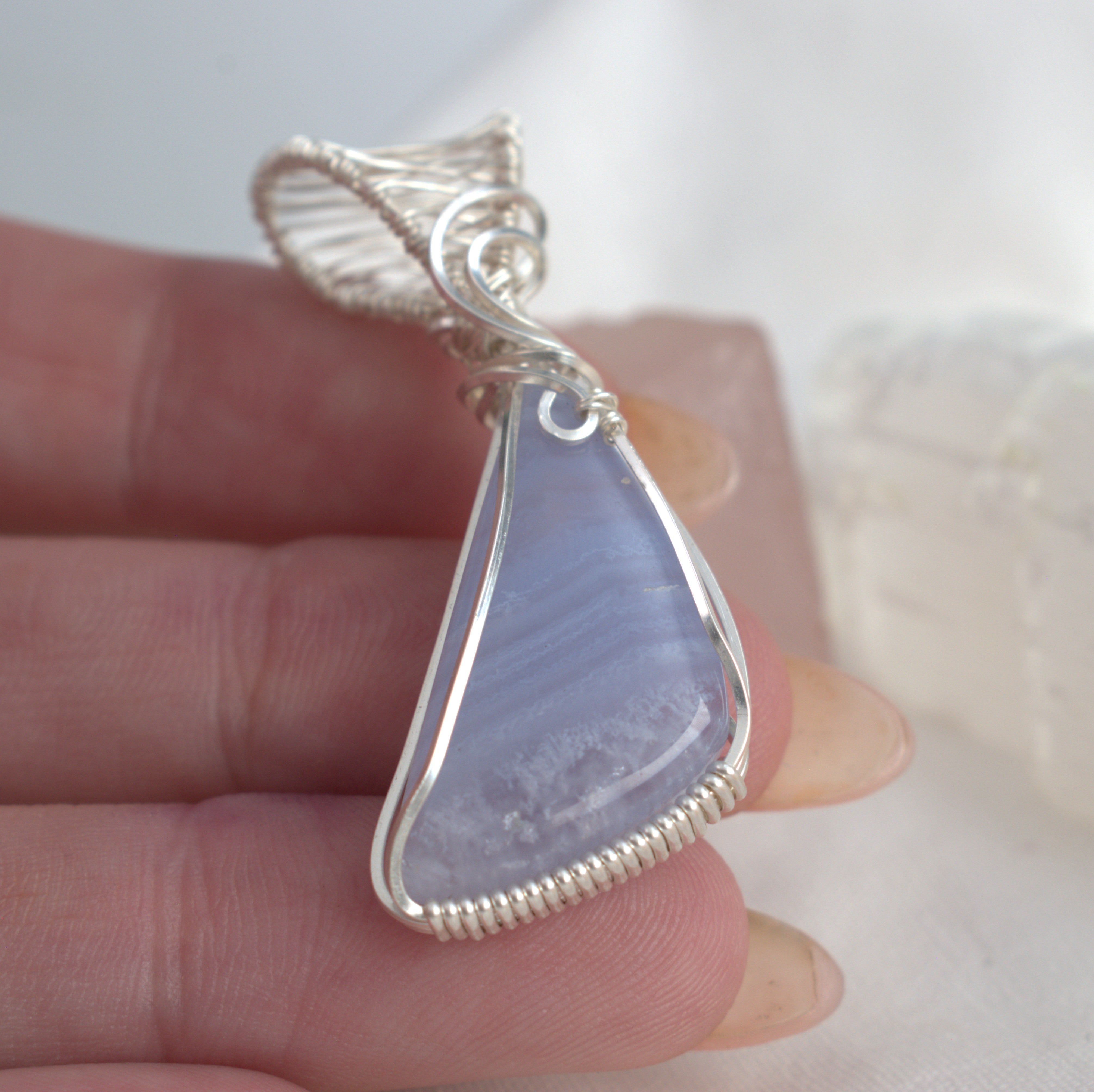 Whispering Sky - Blue Lace Agate Pendant