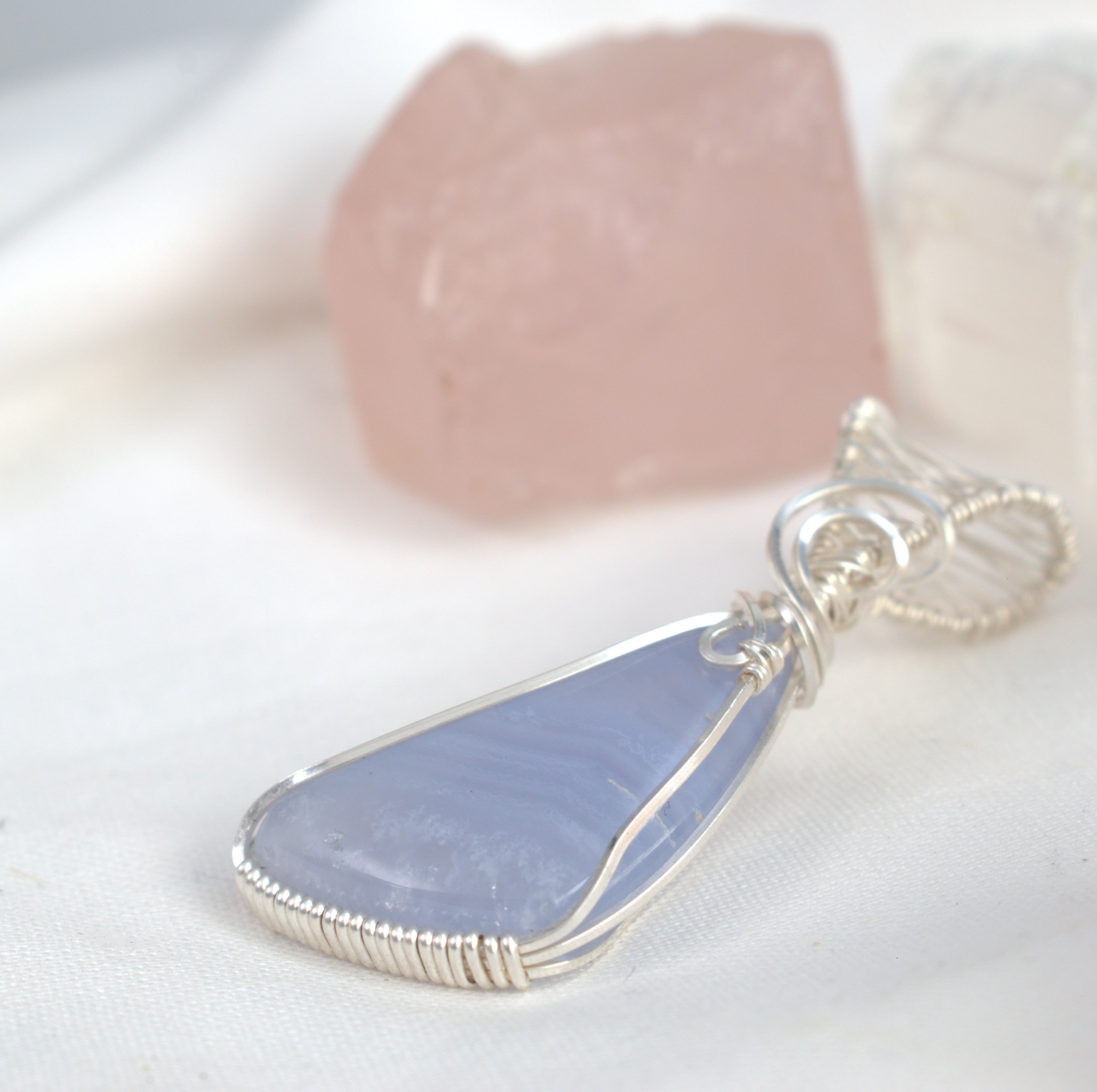Whispering Sky - Blue Lace Agate Pendant