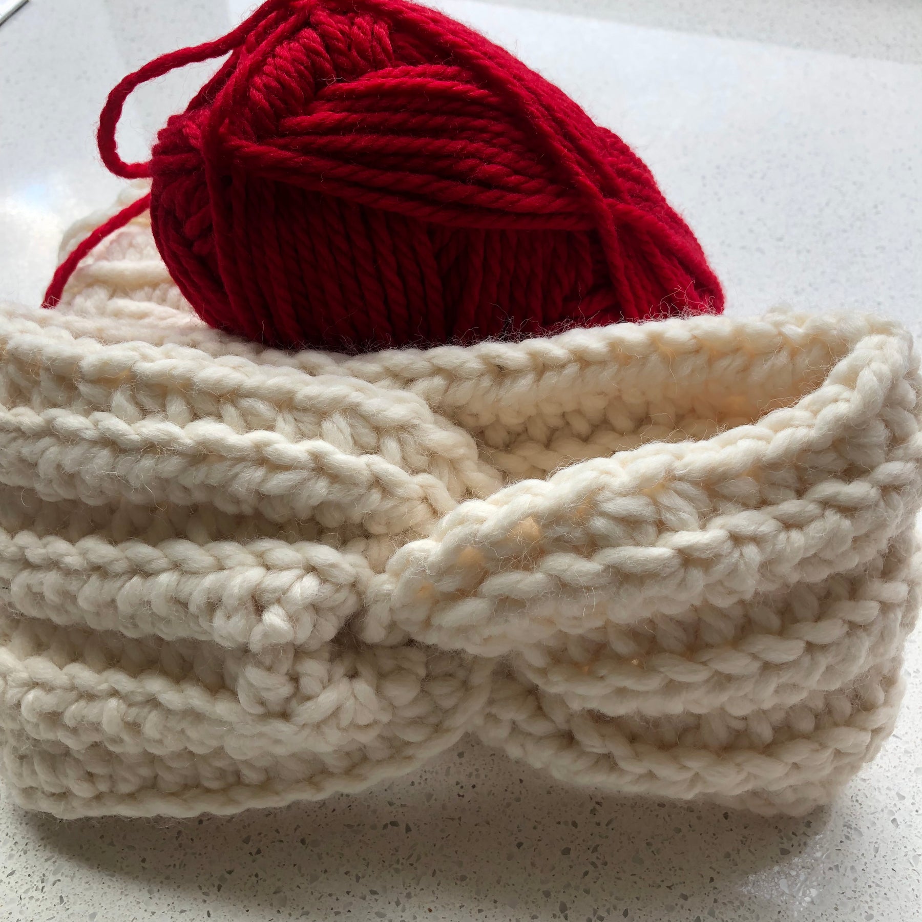 Hand Crocheted Headband | Super Chunky | Cream