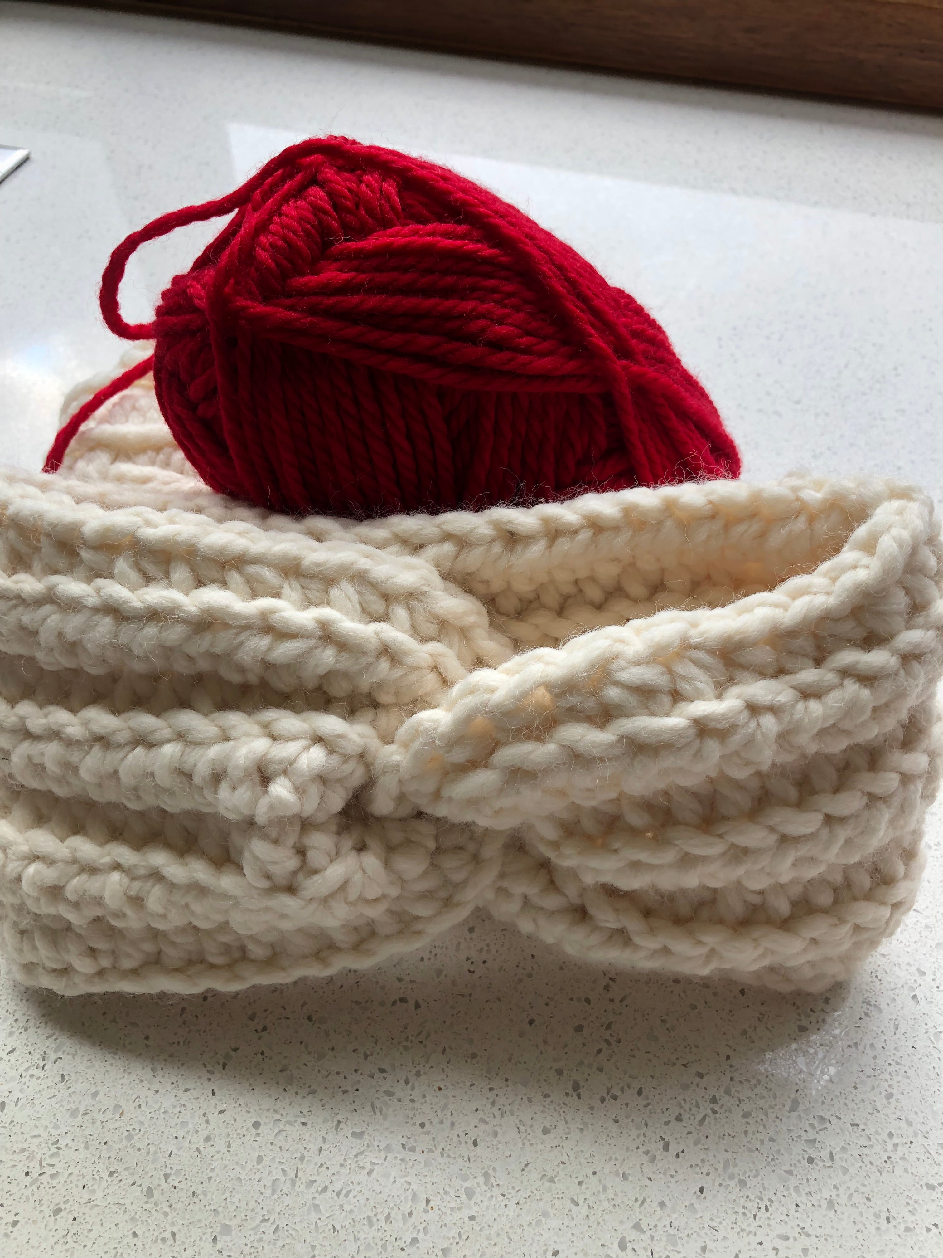 Hand Crocheted Headband | Super Chunky | Cream