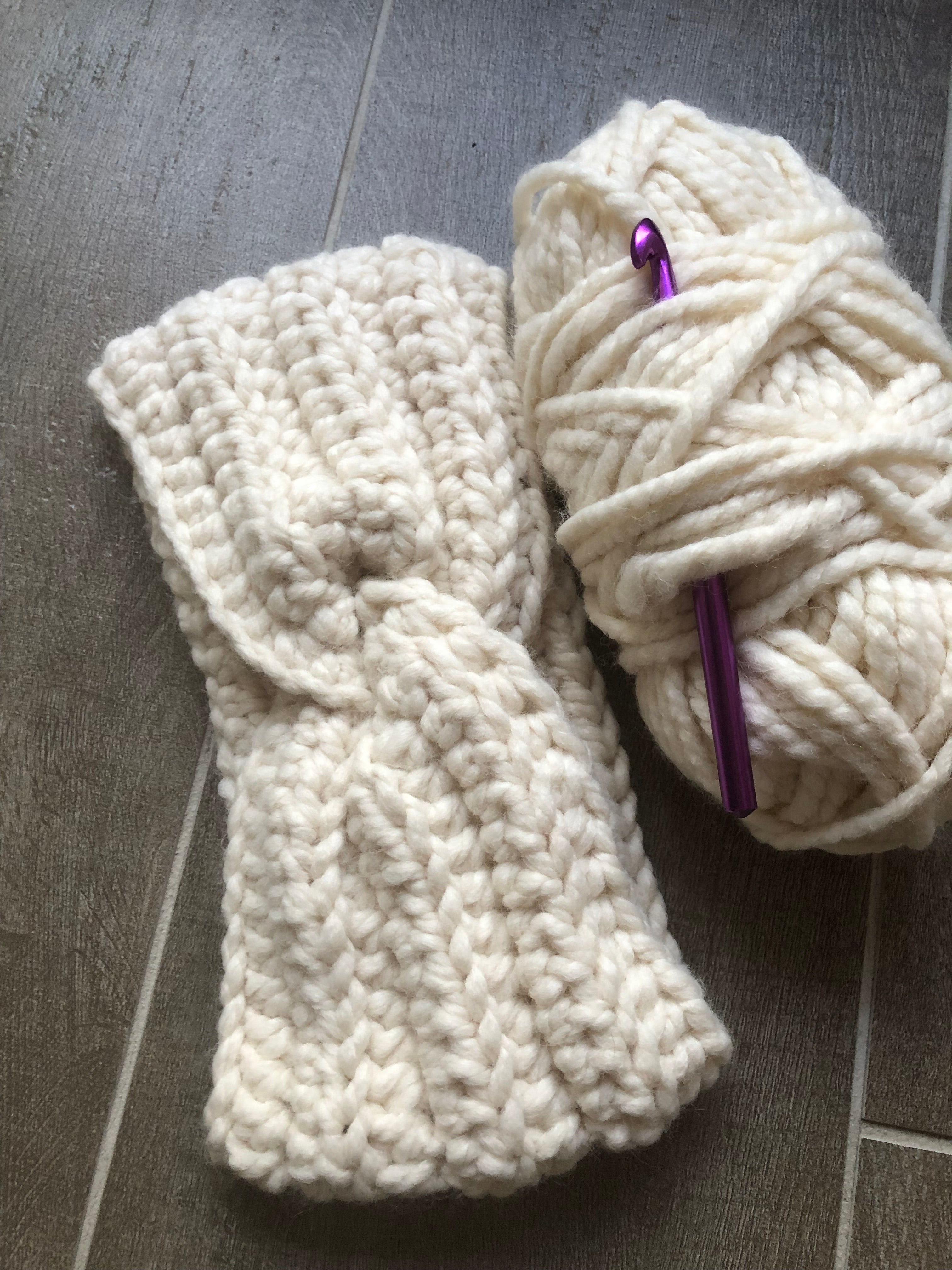 Hand Crocheted Headband | Super Chunky | Cream