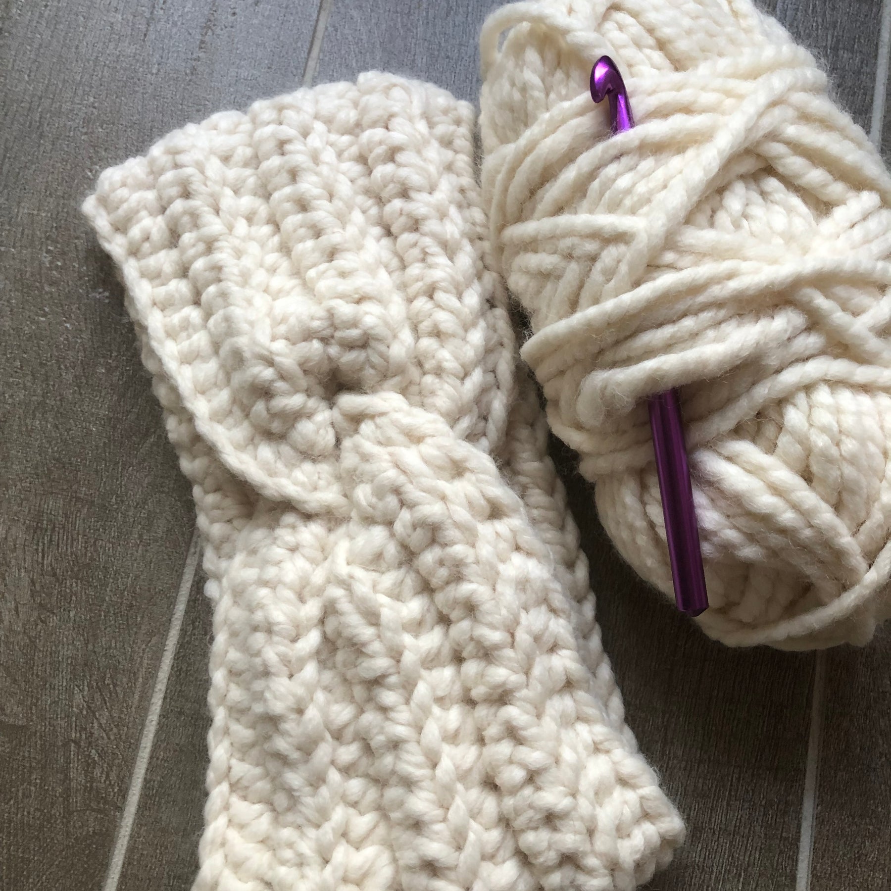 Hand Crocheted Headband | Super Chunky | Cream