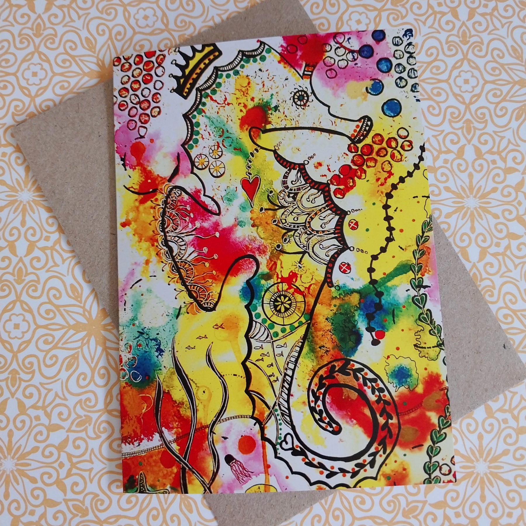 Queenie the Seahorse Blank Greeting Card