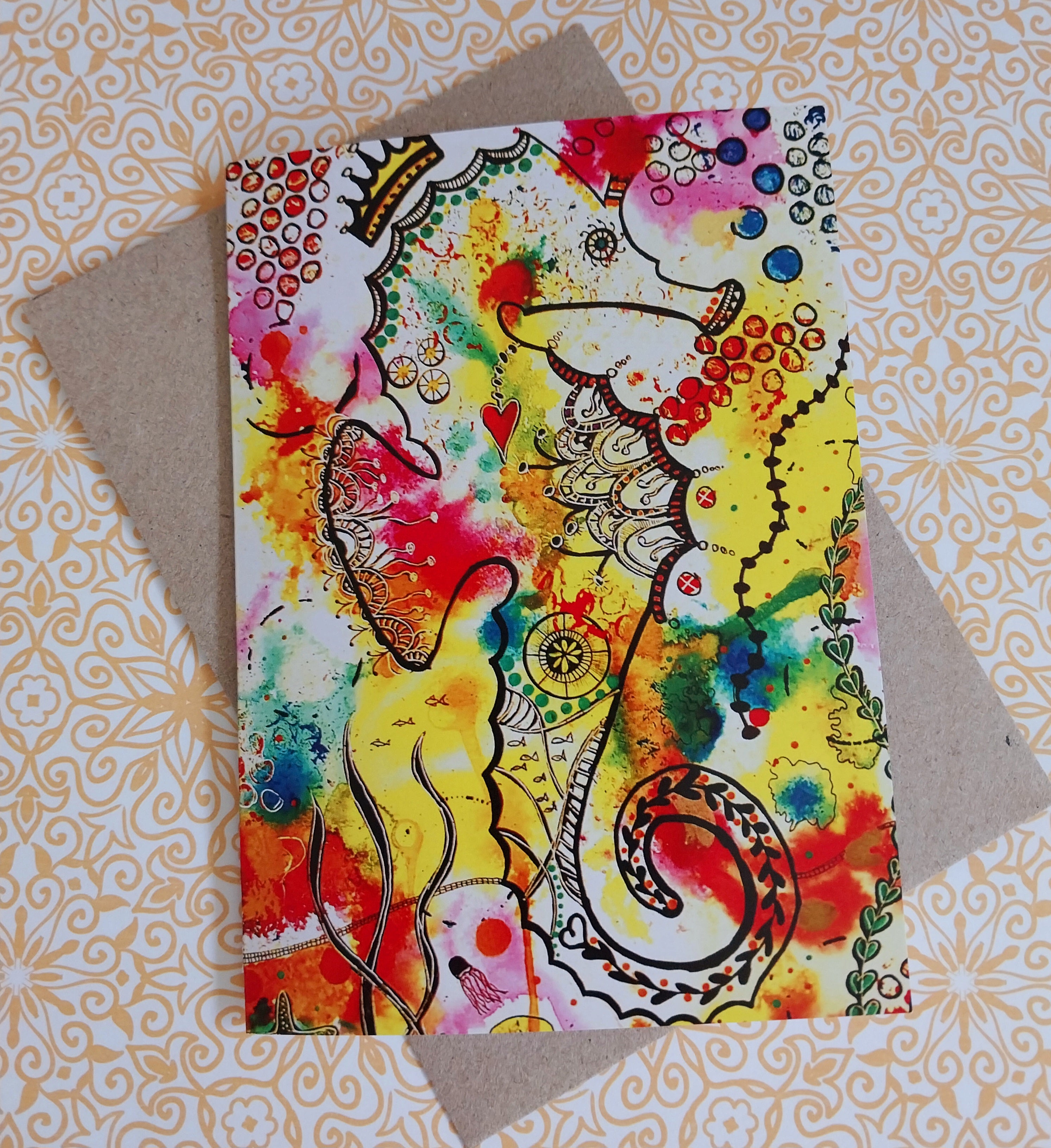 Queenie the Seahorse Blank Greeting Card