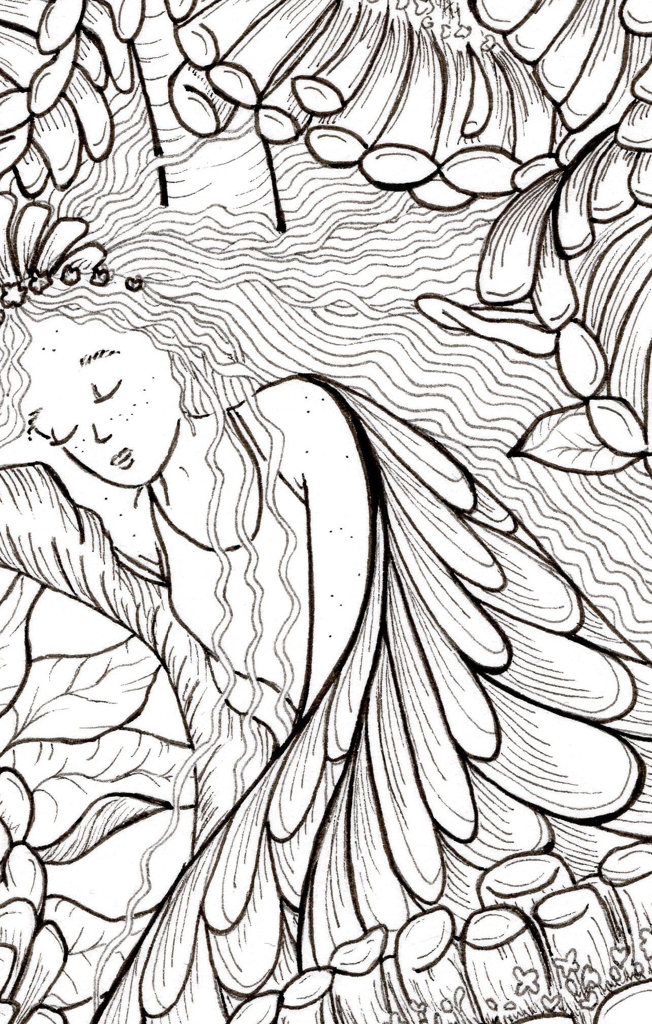 Resting in the Flower Patch - A4 Print