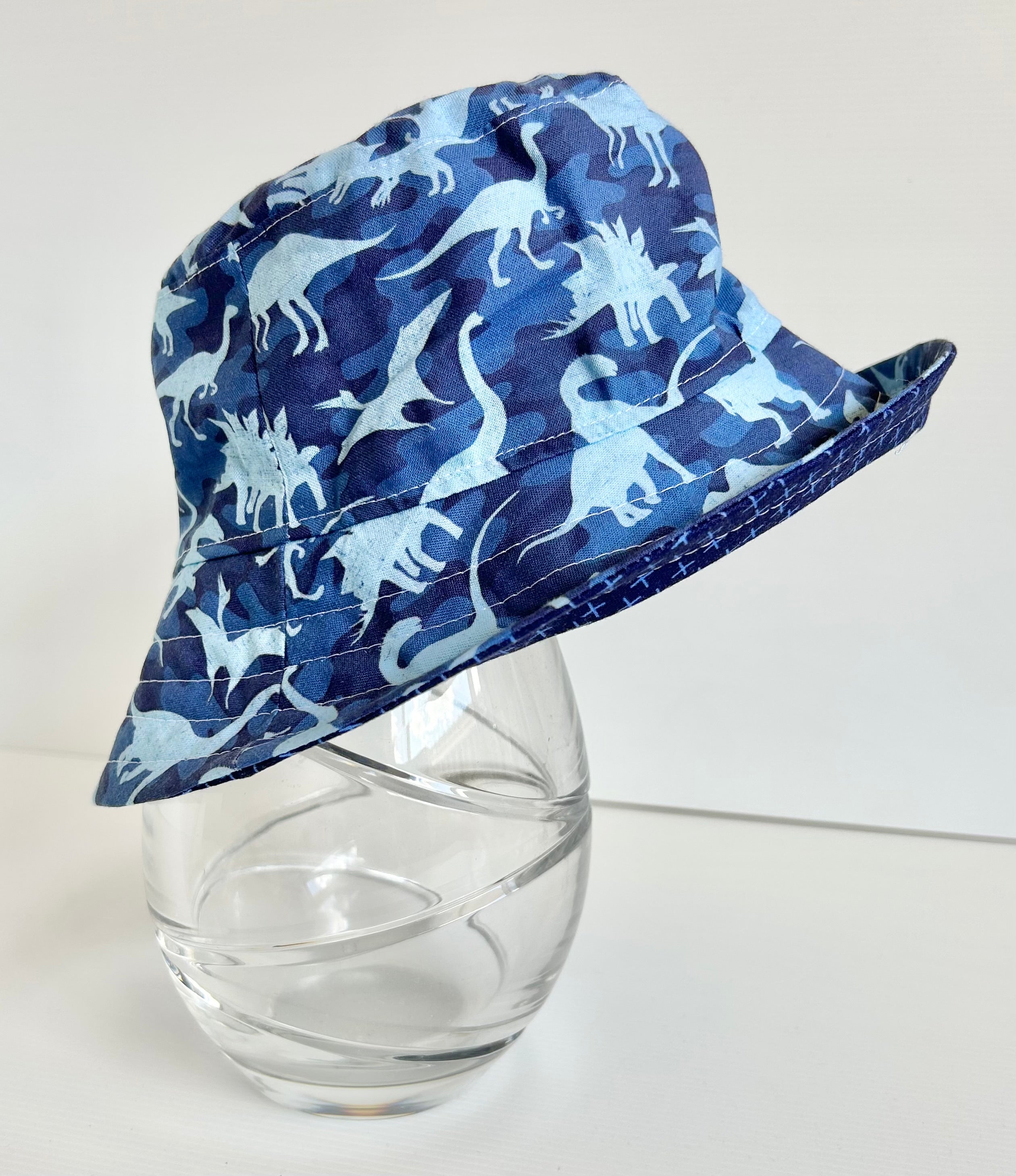 Summer hat in army dinosaur fabric