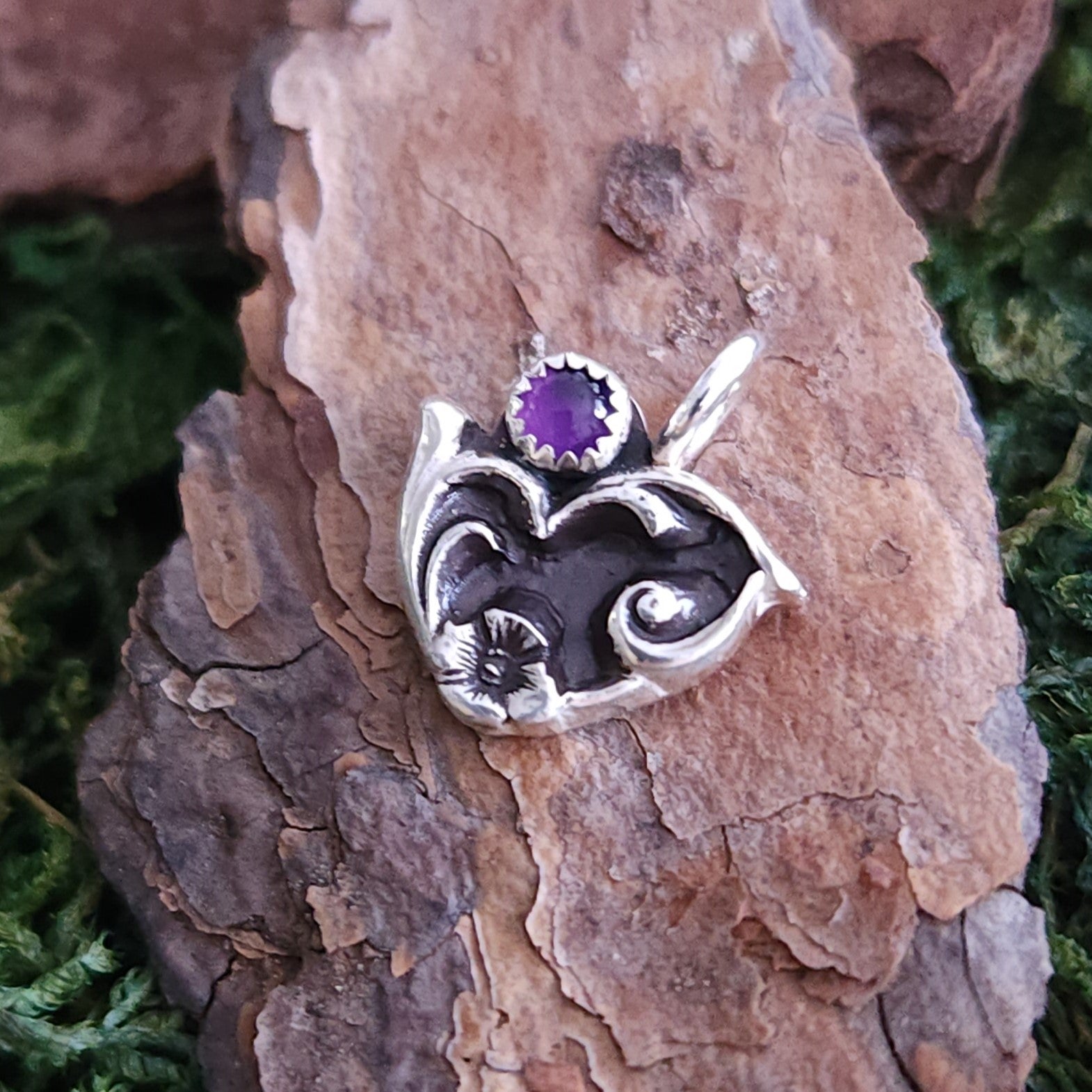 Tiny Victorian heart charm