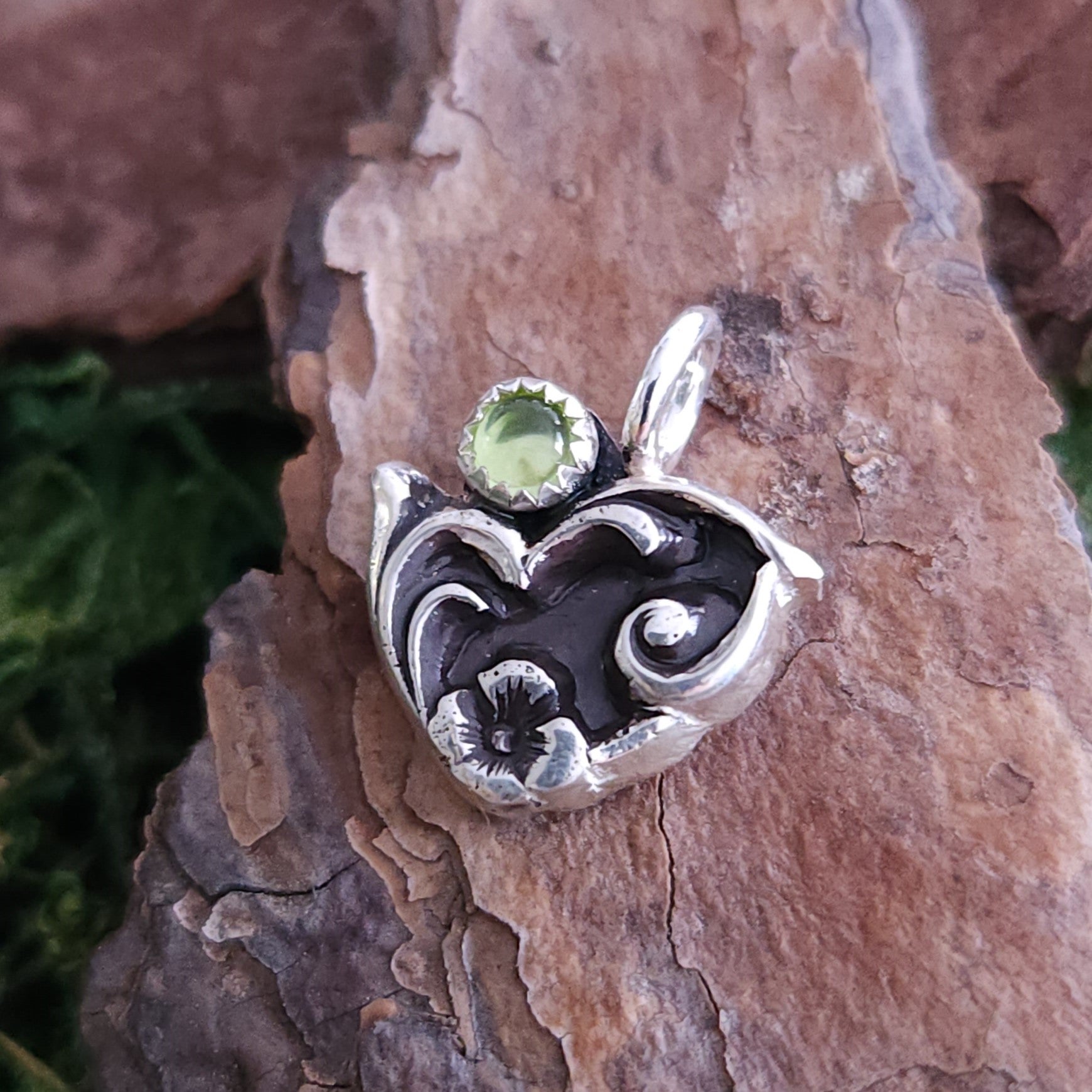 Tiny Victorian heart charm