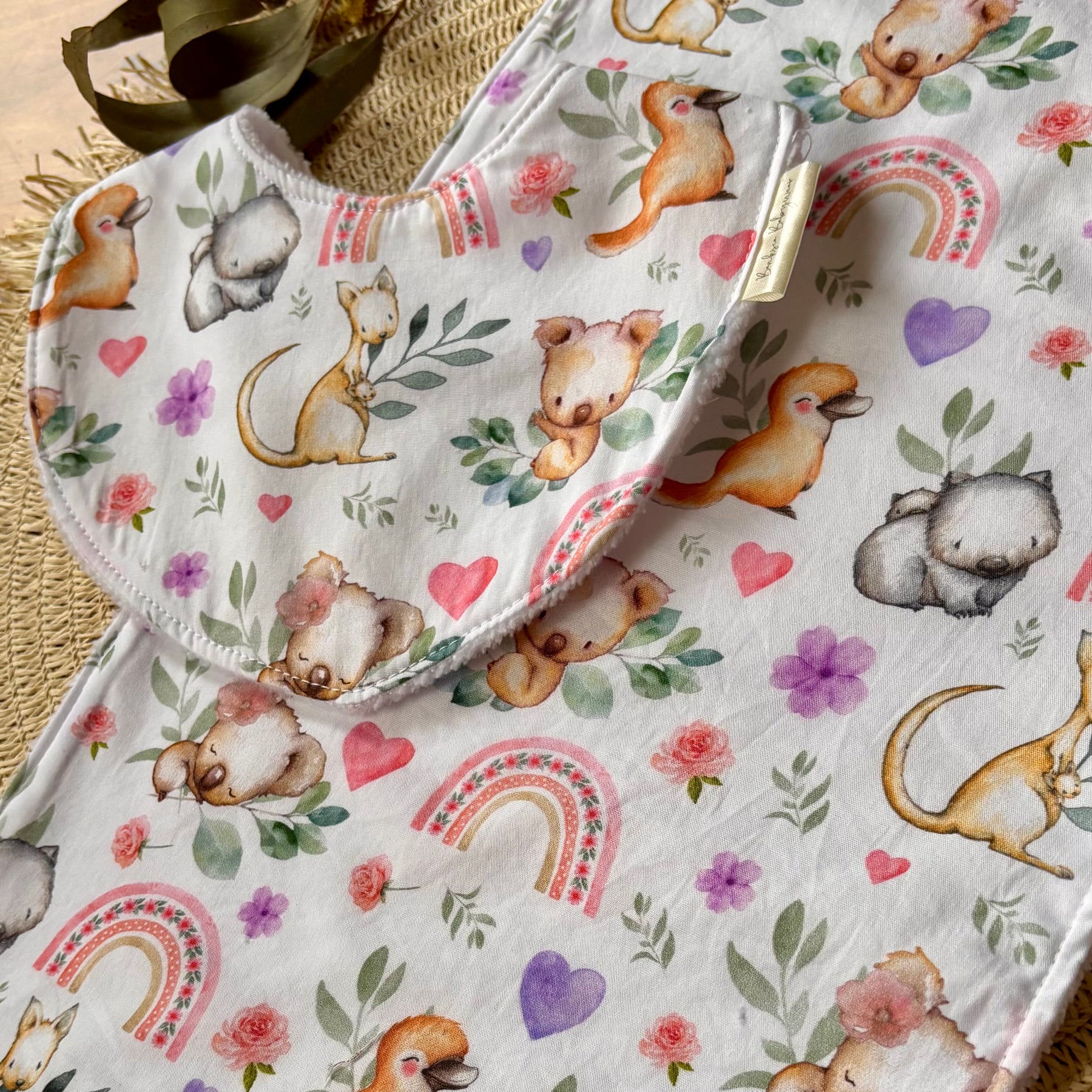 Baby Bib and Burp Cloth Set | Koala Dreams | Ready to Ship
