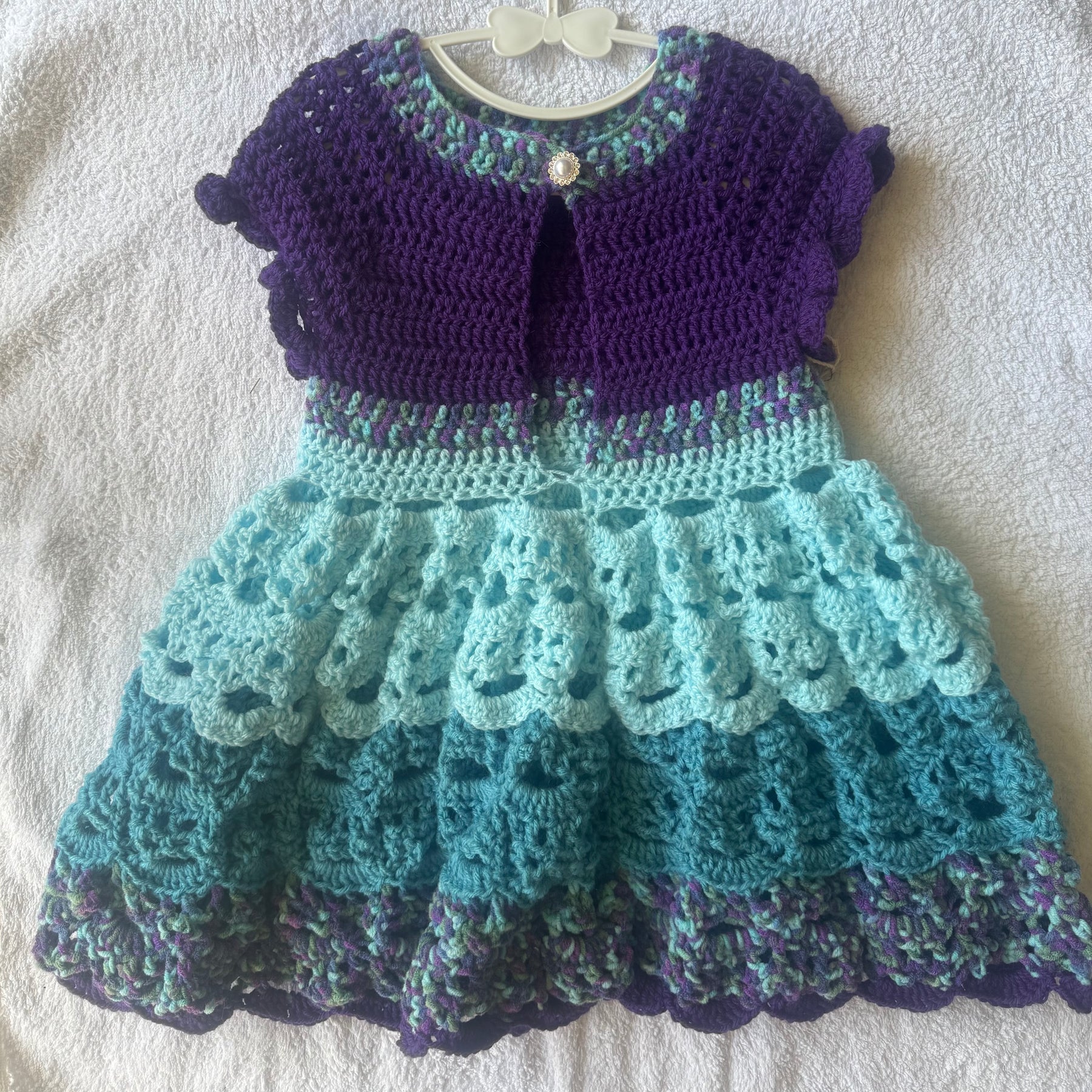 Teal & Purple Tiered Dress Size 0 Maxi Dress