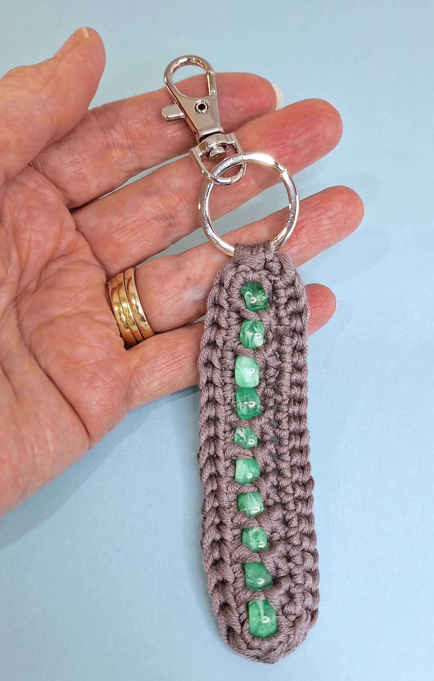 Beaded Crochet Keychain – Handmade, Lightweight & Sensory Friendly