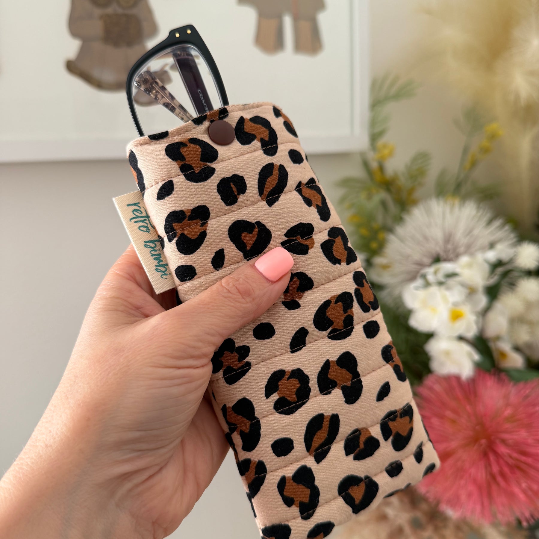 Quilted Glasses Case - Animal Print