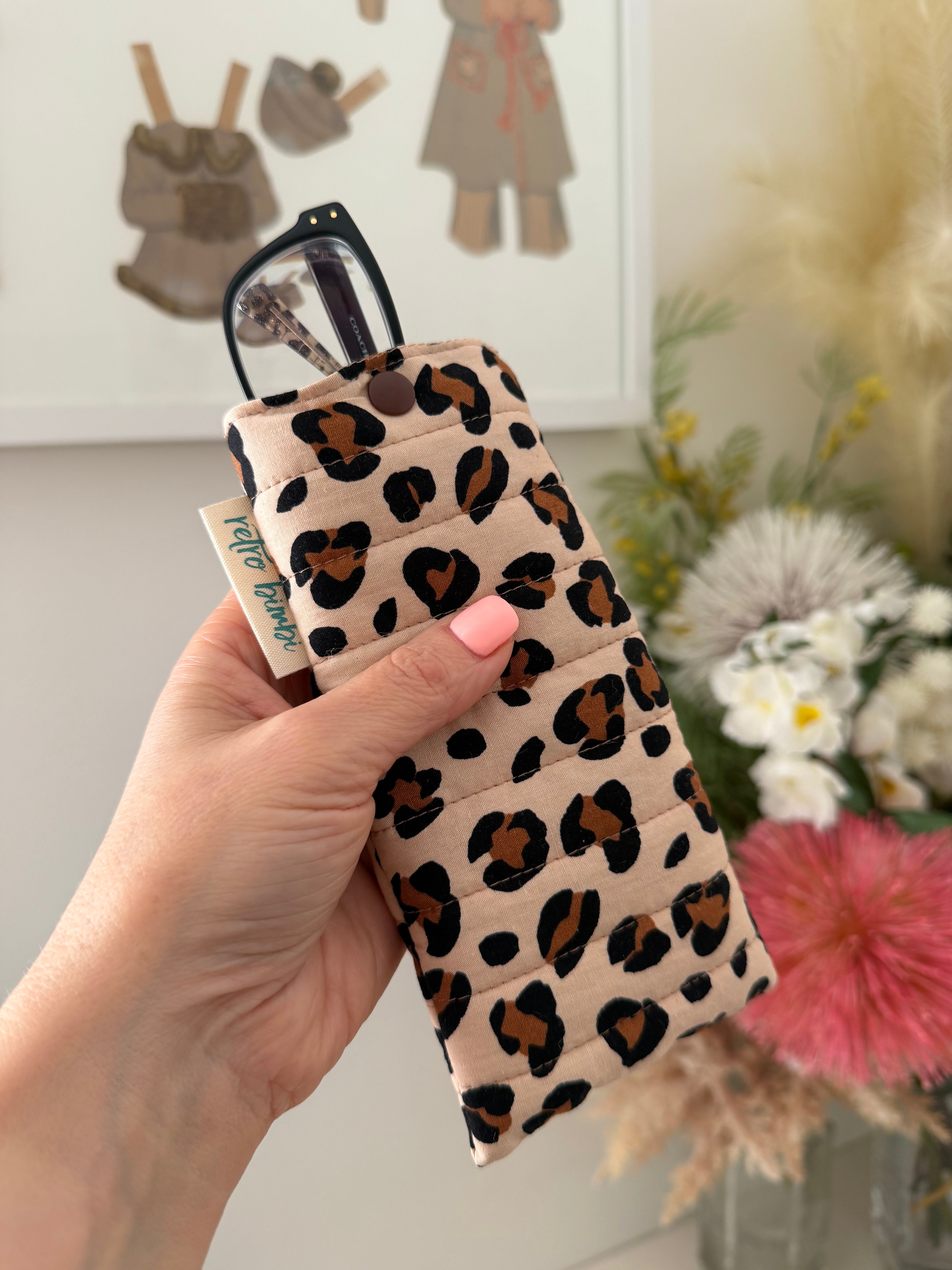 Quilted Glasses Case - Animal Print