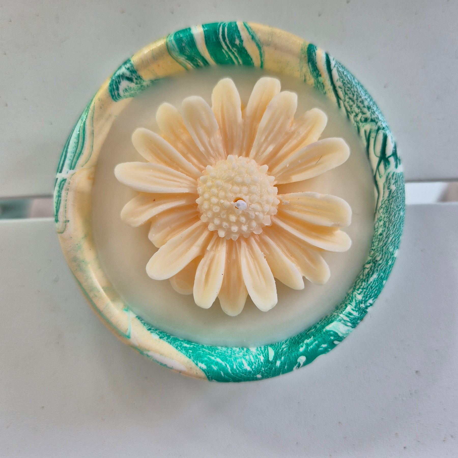 Concrete organic shaped bowl candle with black raspberry lime