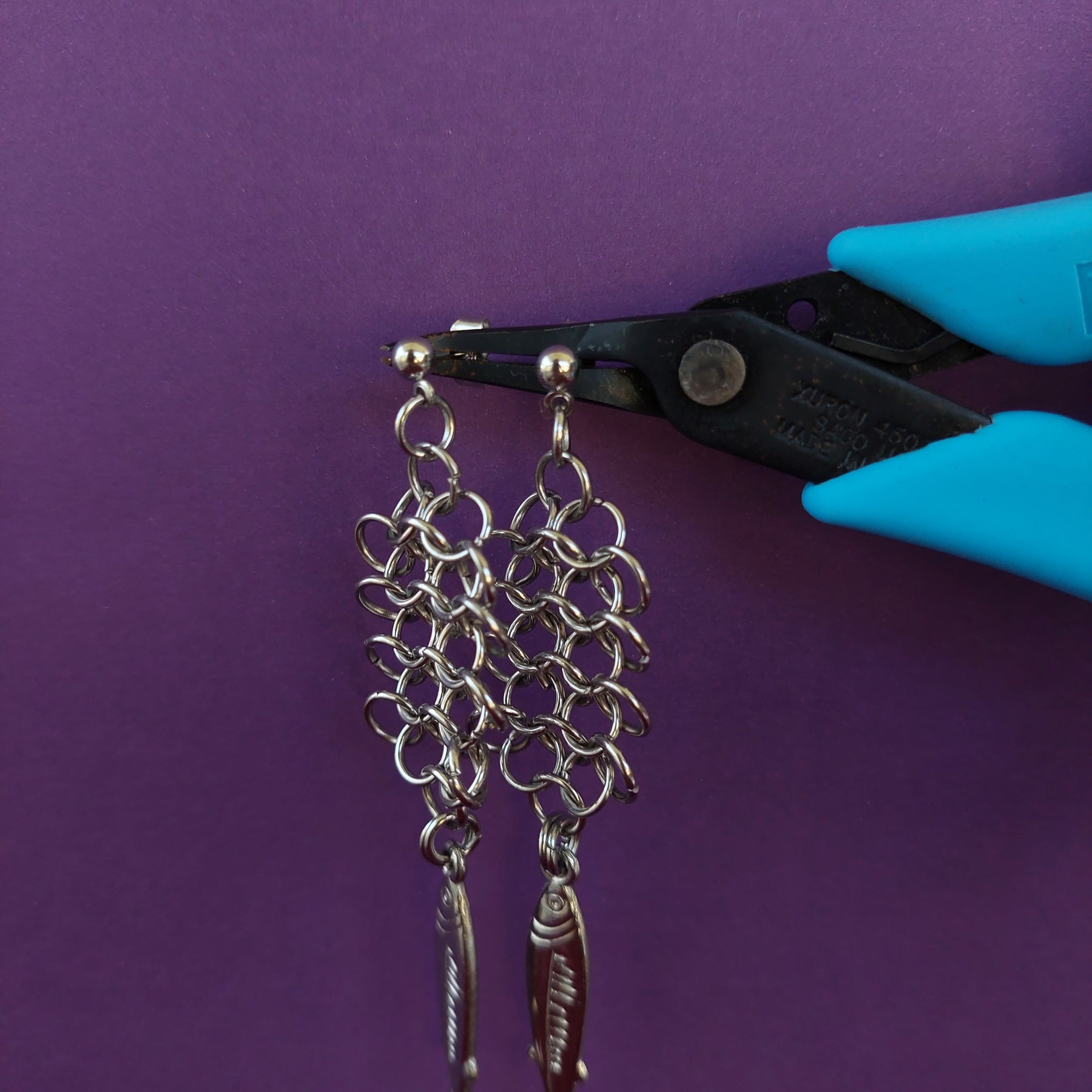 Fishy chainmaille earrings