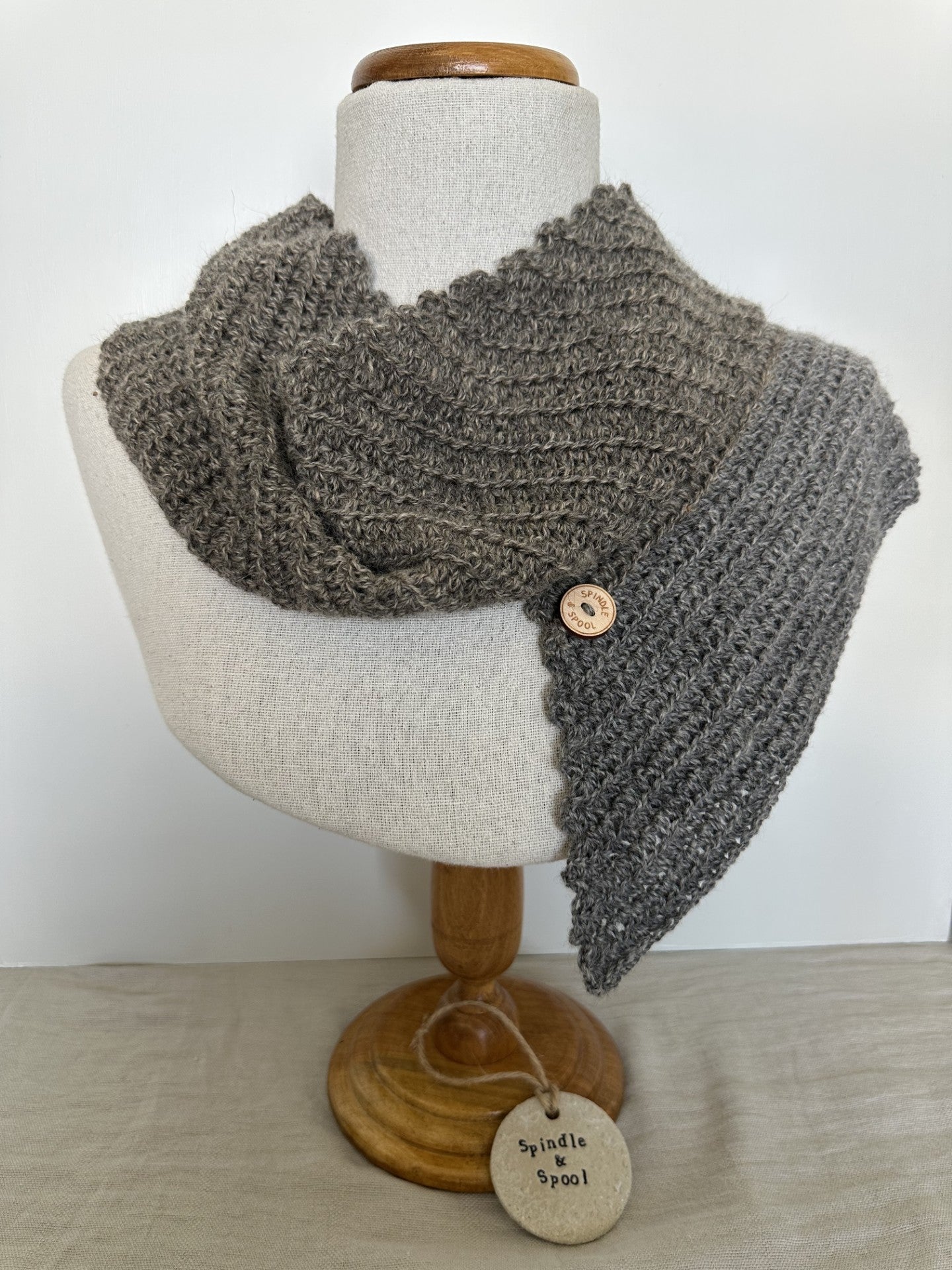 Australian Alpaca Ash Crocheted Scarf