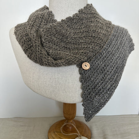 Australian Alpaca Ash Crocheted Scarf