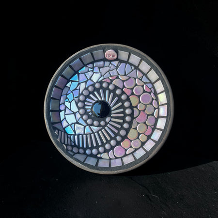 Mosaic Bee Bath. Pink Fern.