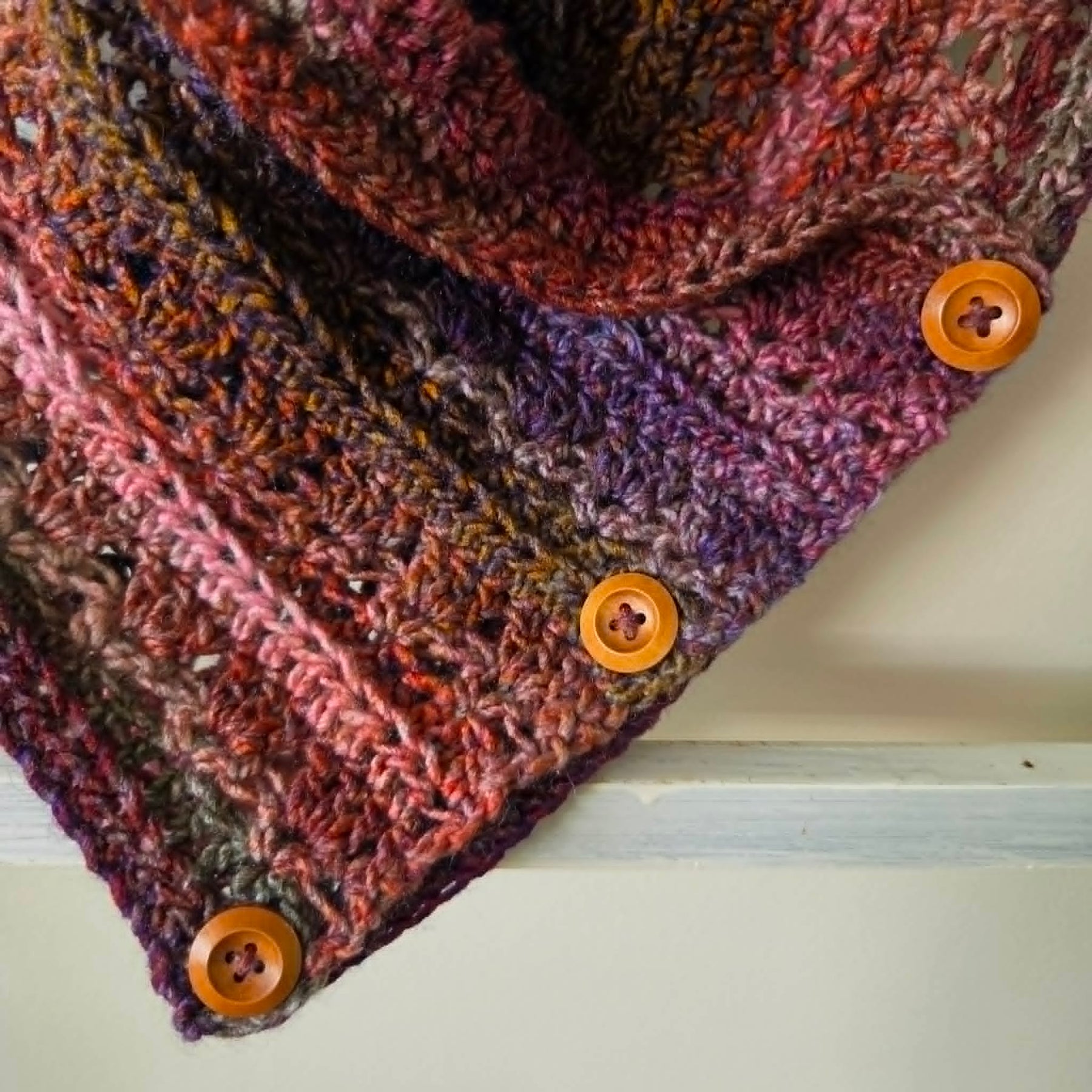 Handmade Adult Neckwarmer | Crochet | Rainbow Jewel Tones