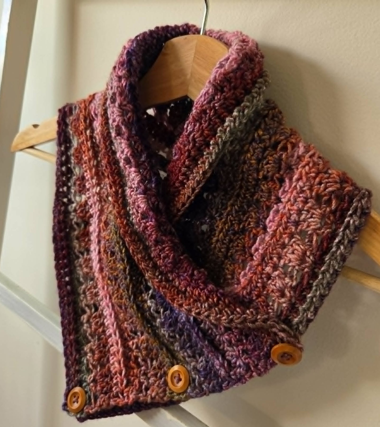 Handmade Adult Neckwarmer | Crochet | Rainbow Jewel Tones