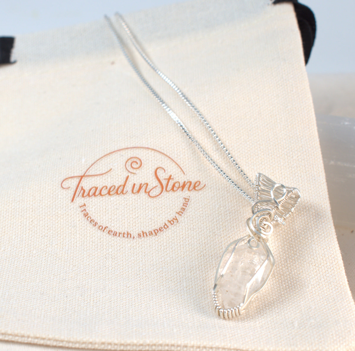 Lucent – Natural Herkimer Diamond Wire Wrapped Pendant