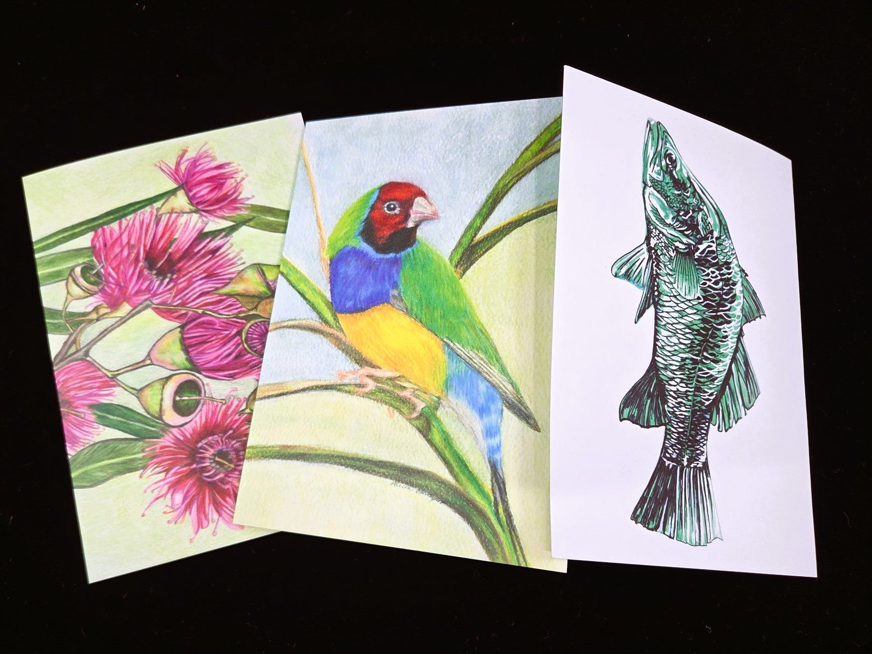 Bundle of 3 Greeting Cards (blank inside)- Original drawings- 5cm x 7cm (127mm x 178mm)