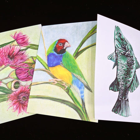 Bundle of 3 Greeting Cards (blank inside)- Original drawings- 5cm x 7cm (127mm x 178mm)