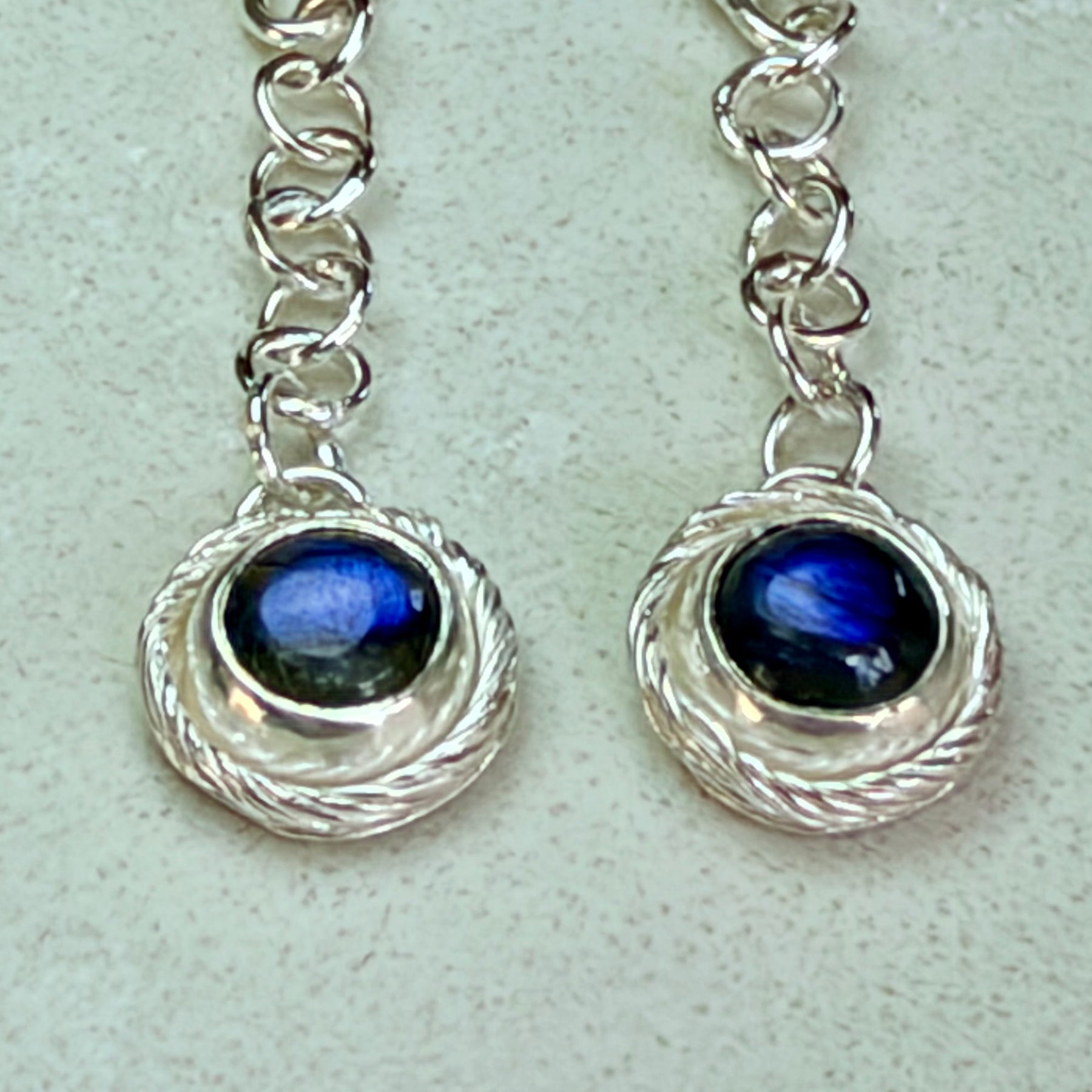 Labradorite Dew Drop Sterling Silver Earrings