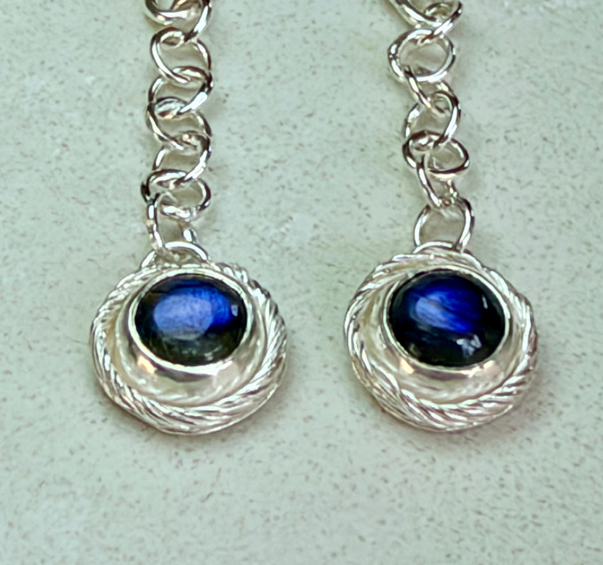 Labradorite Dew Drop Sterling Silver Earrings