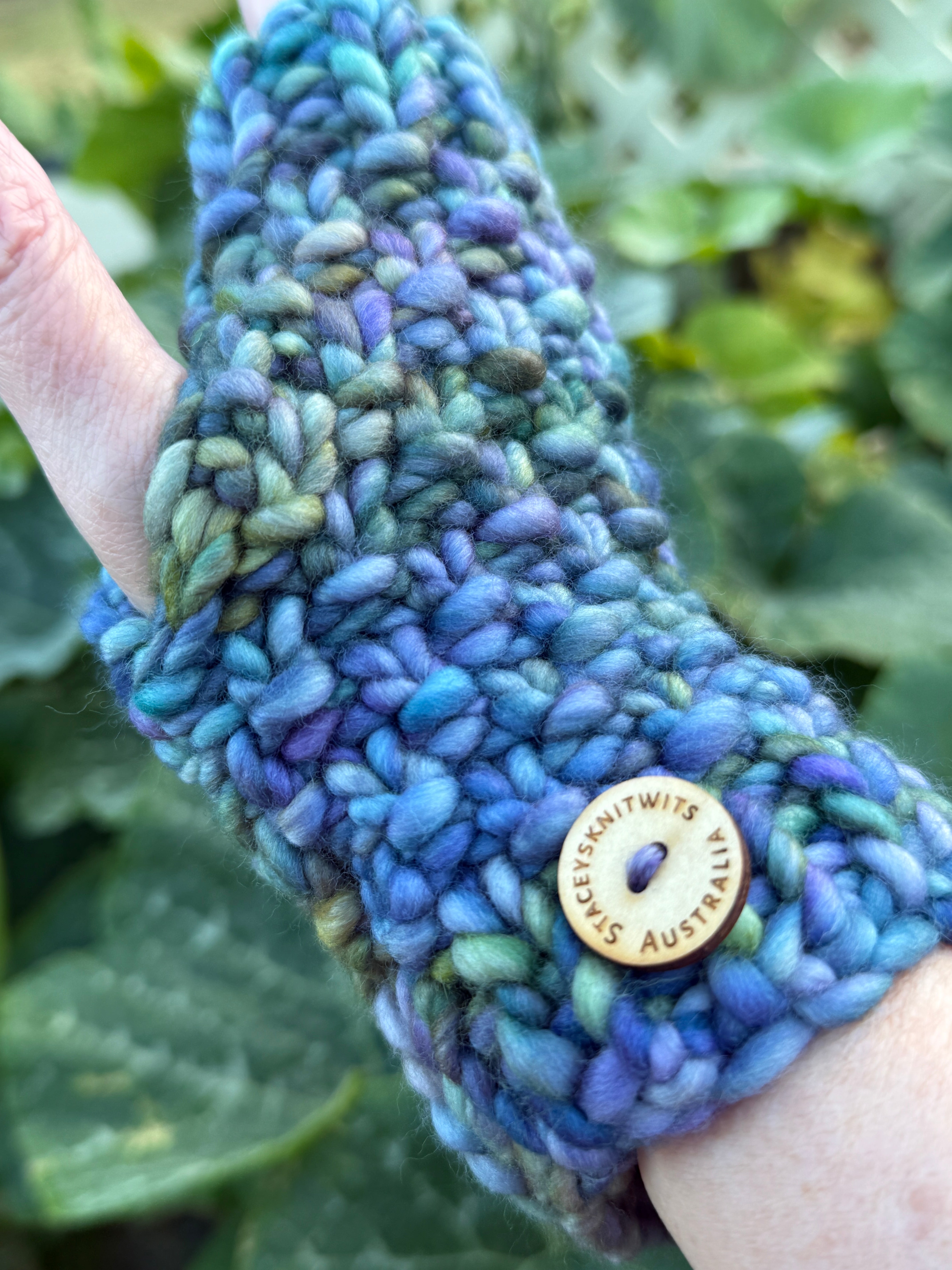 Handwarmers, Hand knitted merino fingerless gloves