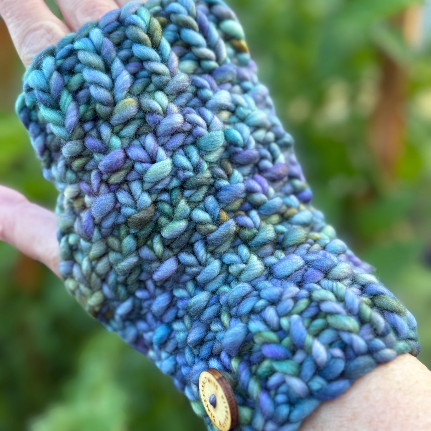 Handwarmers, Hand knitted merino fingerless gloves