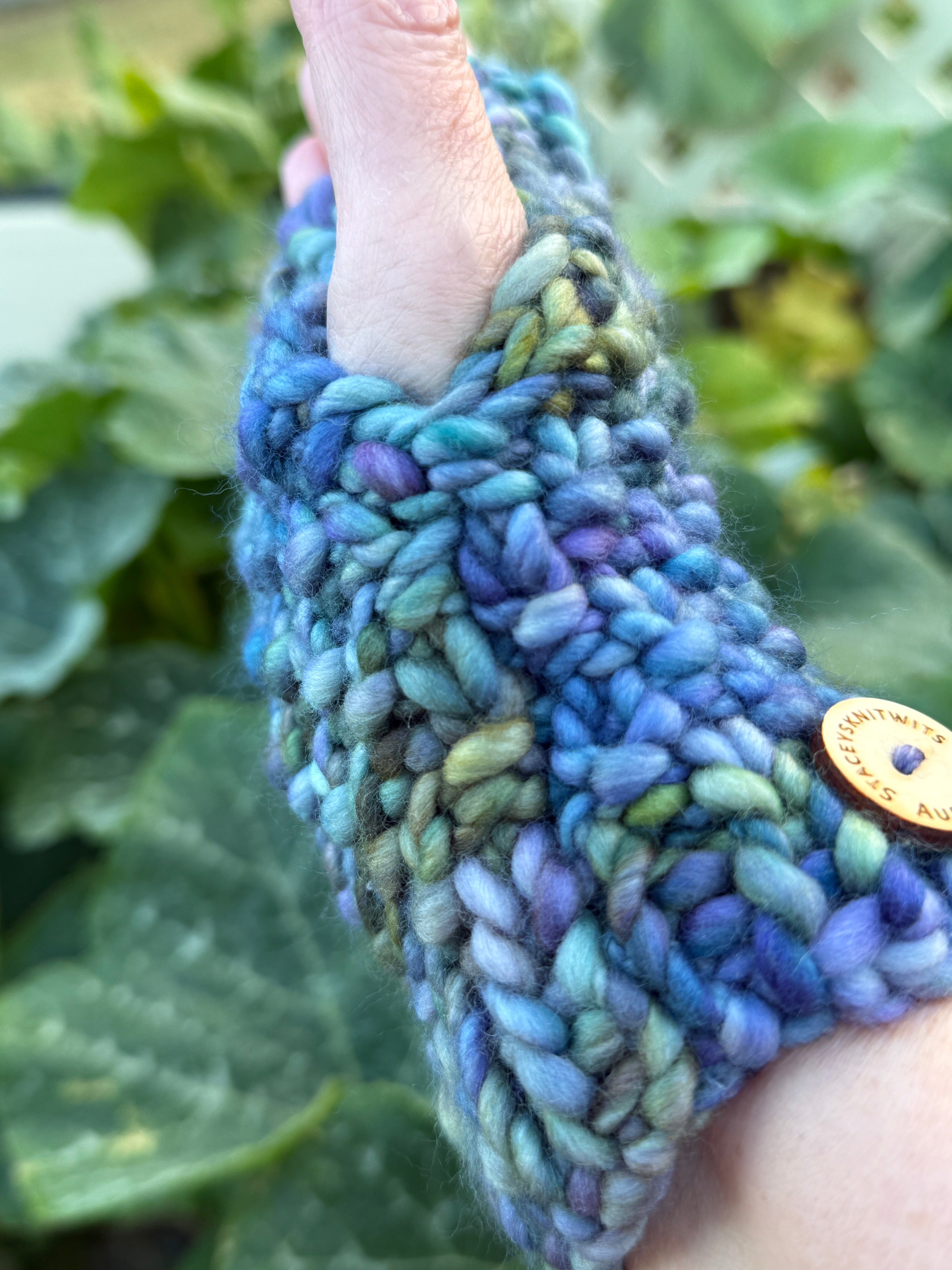 Handwarmers, Hand knitted merino fingerless gloves