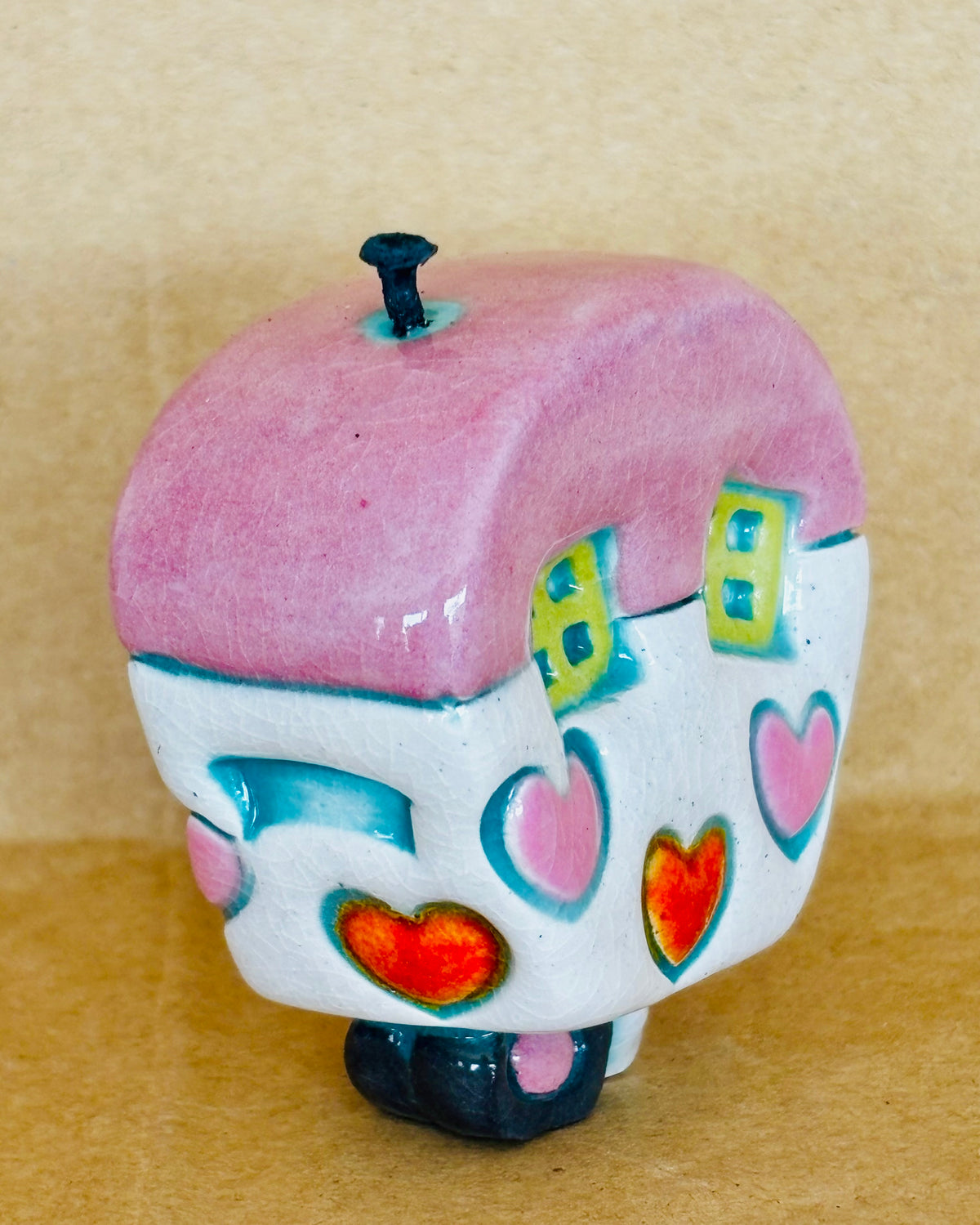 Small Retro Collectable Ceramic Caravan 8