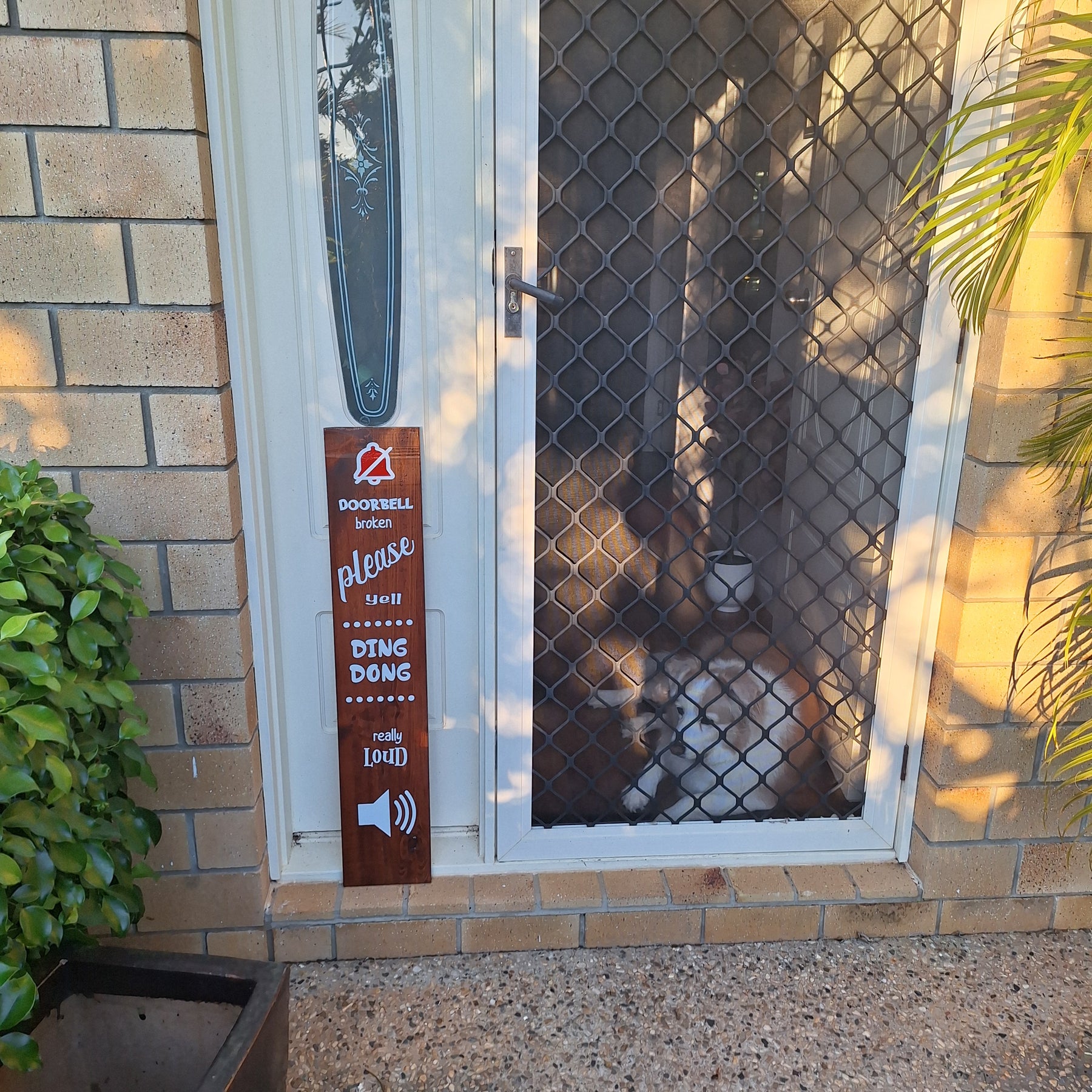 Funny Doorbell Broken Sign