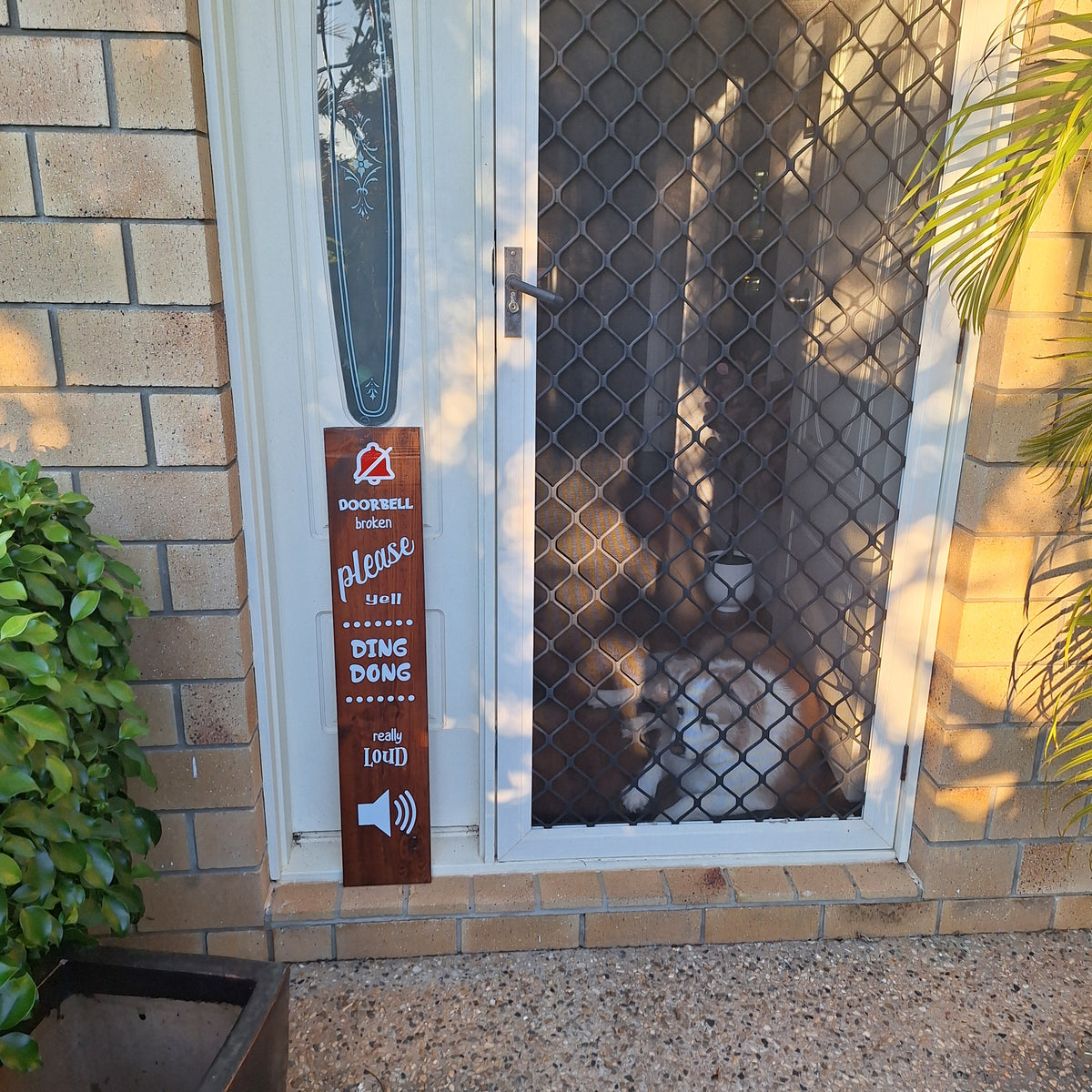 Funny Doorbell Broken Sign